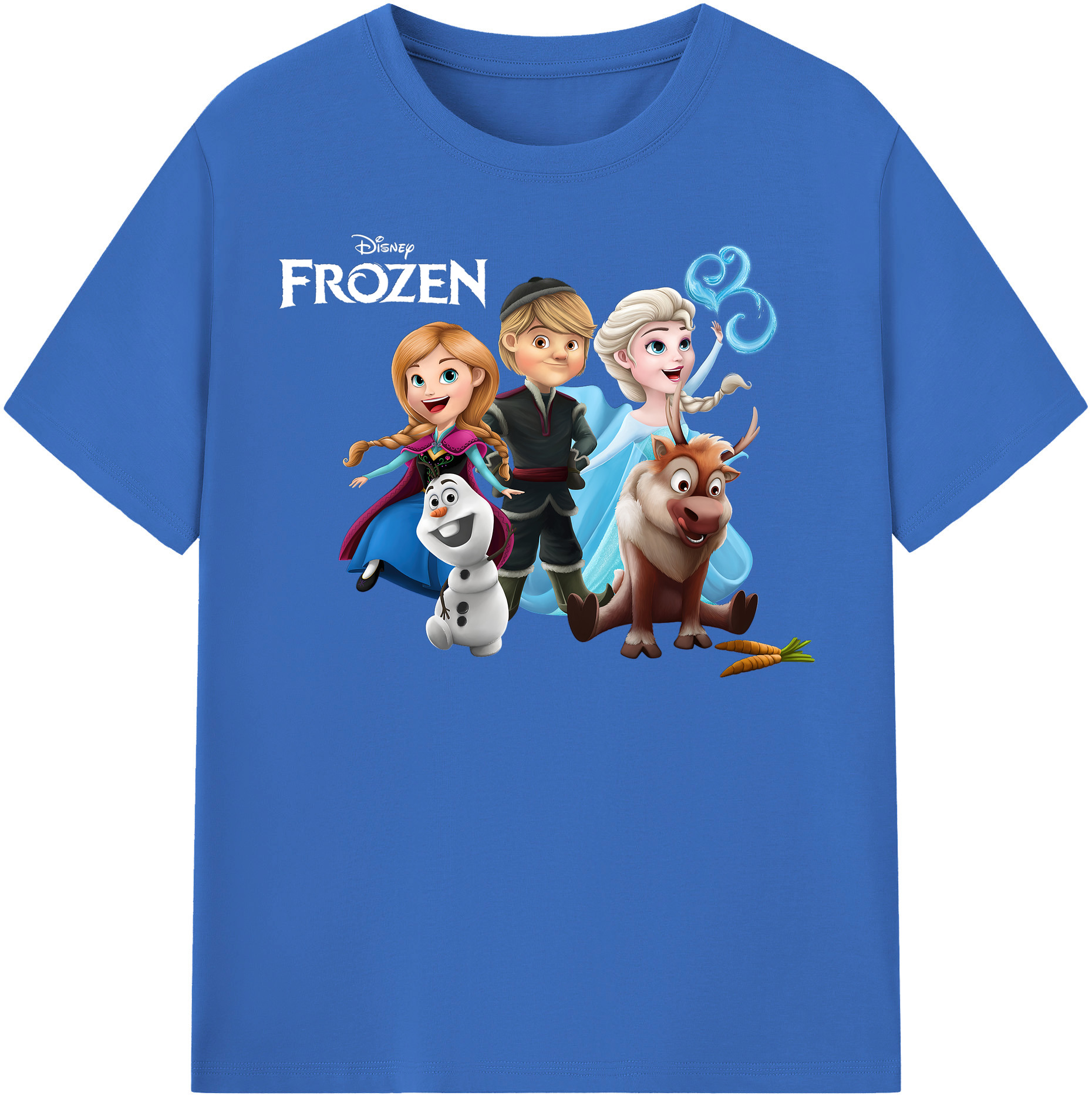 （画像用） アナと雪の女王 アンナ エルサ Frozen Anna Elsa 綿100％半袖Tシャツ（フロントプリント）