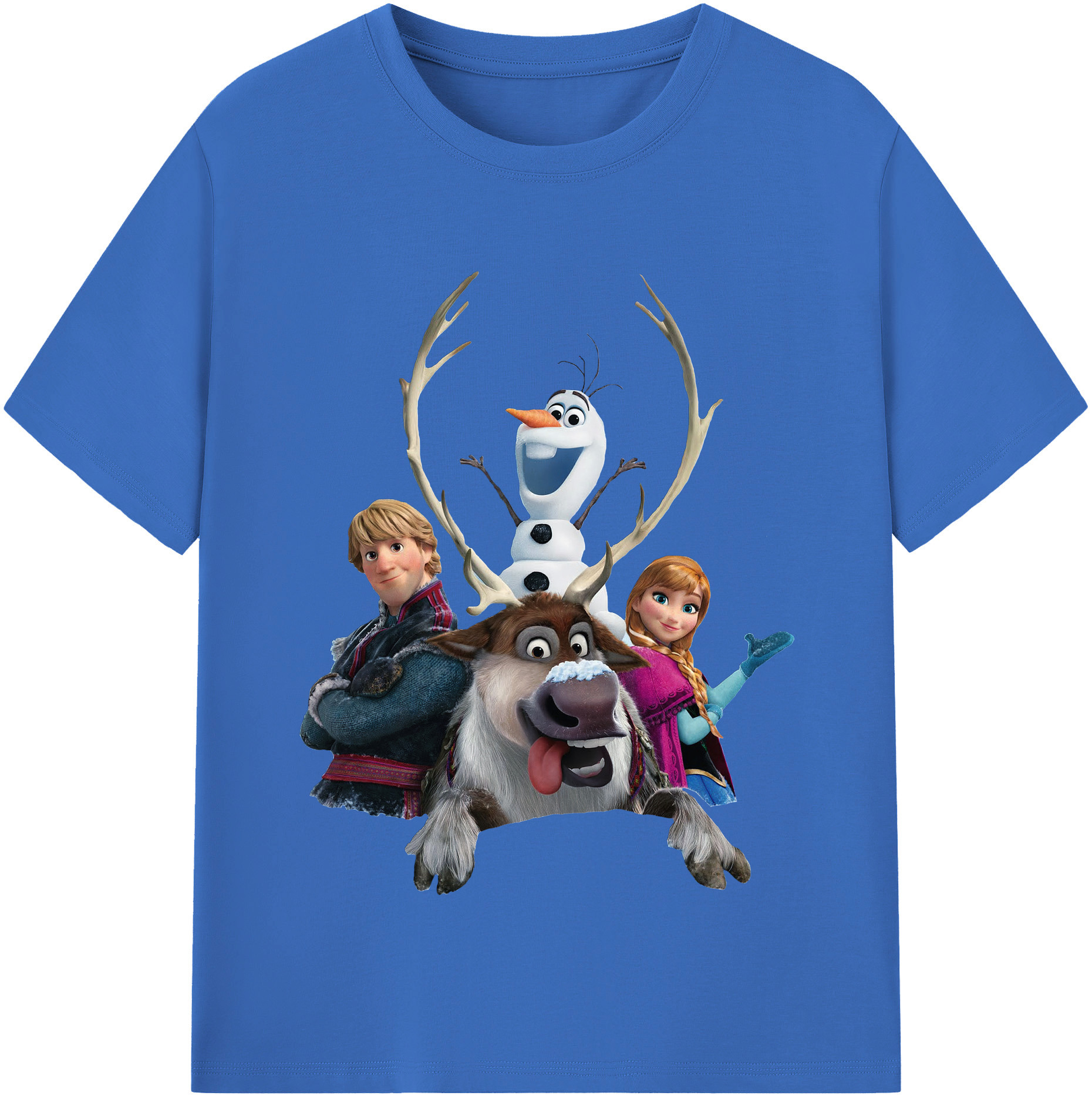 （画像用） アナと雪の女王 アンナ エルサ Frozen Anna Elsa 綿100％半袖Tシャツ（フロントプリント）