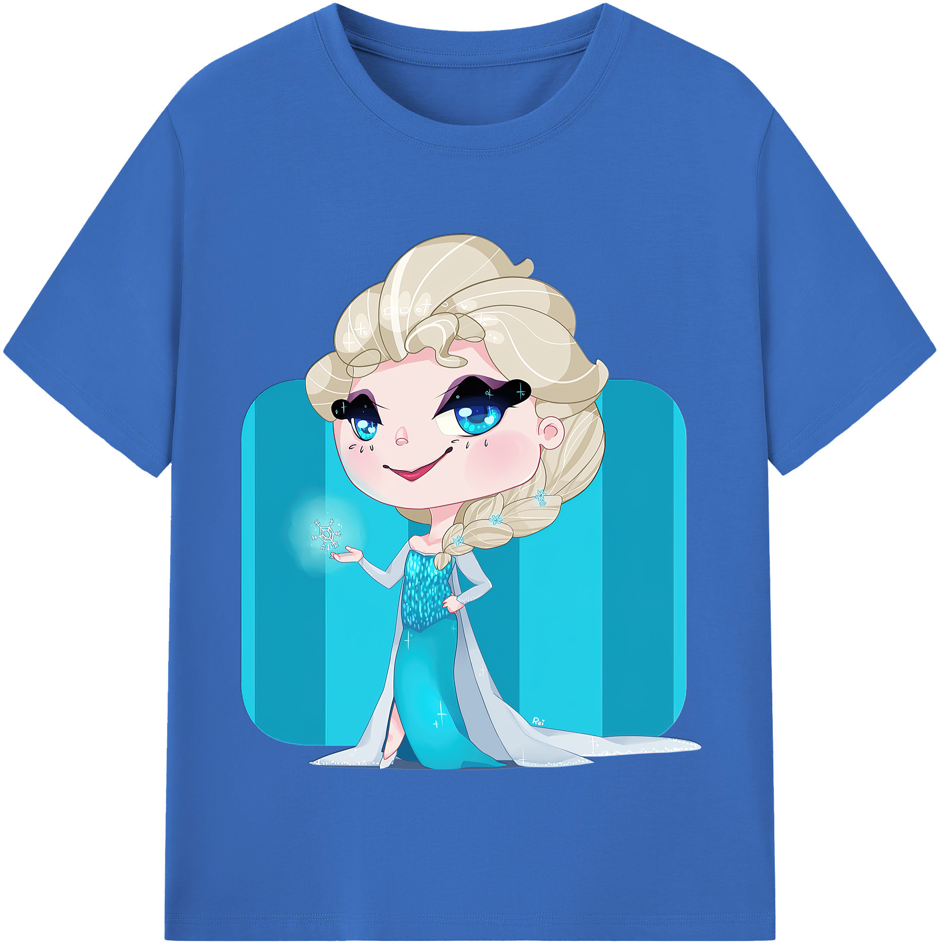 （画像用） アナと雪の女王 アンナ エルサ Frozen Anna Elsa 綿100％半袖Tシャツ（フロントプリント）
