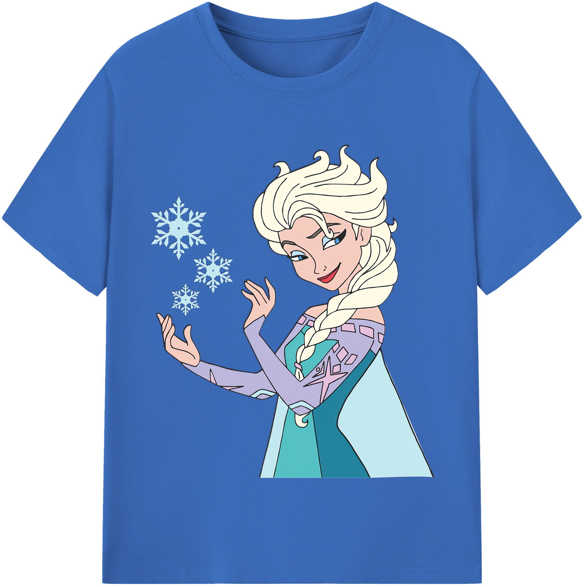 （画像用） アナと雪の女王 アンナ エルサ Frozen Anna Elsa 綿100％半袖Tシャツ（フロントプリント）