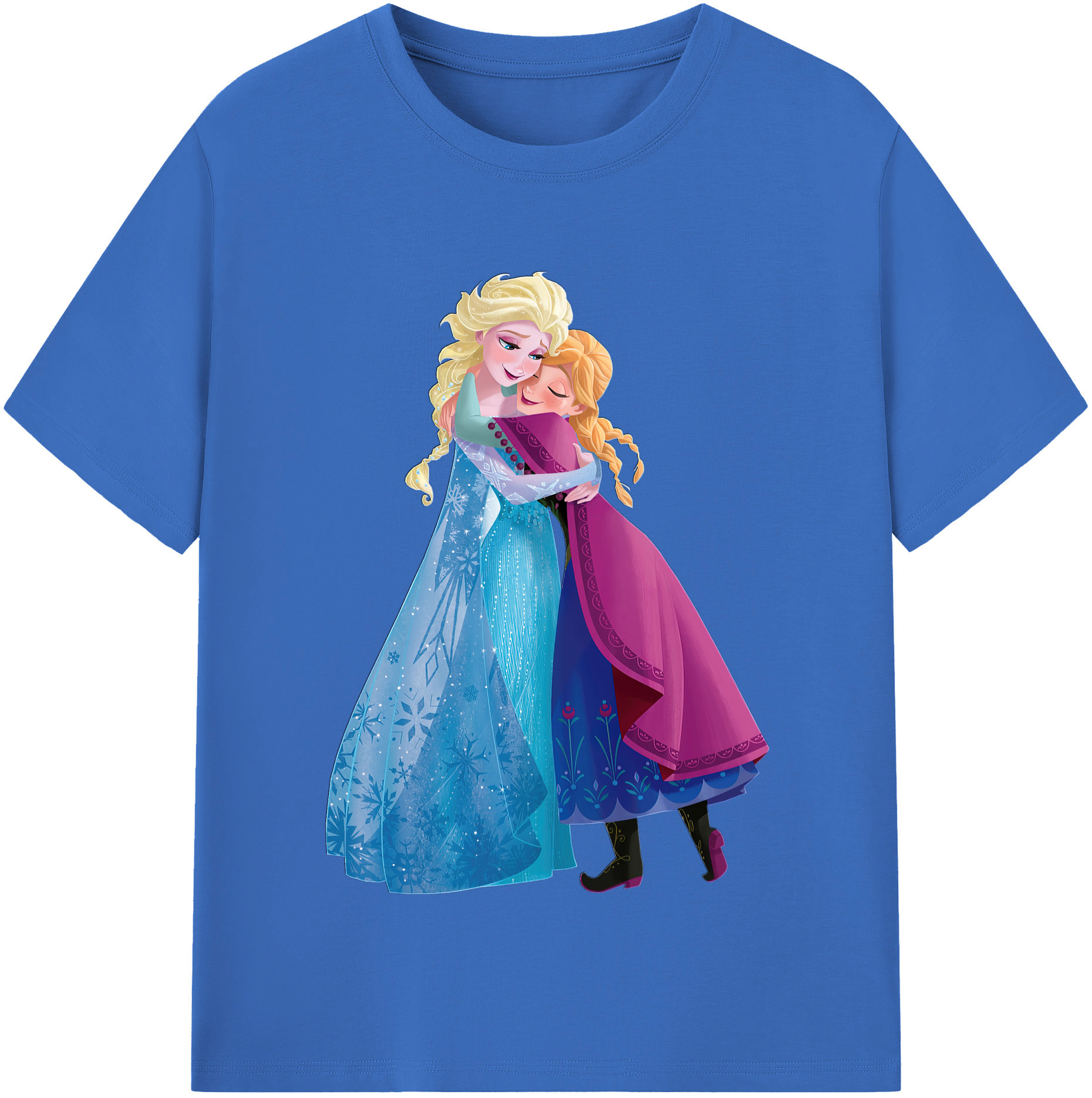 （画像用） アナと雪の女王 アンナ エルサ Frozen Anna Elsa 綿100％半袖Tシャツ（フロントプリント）