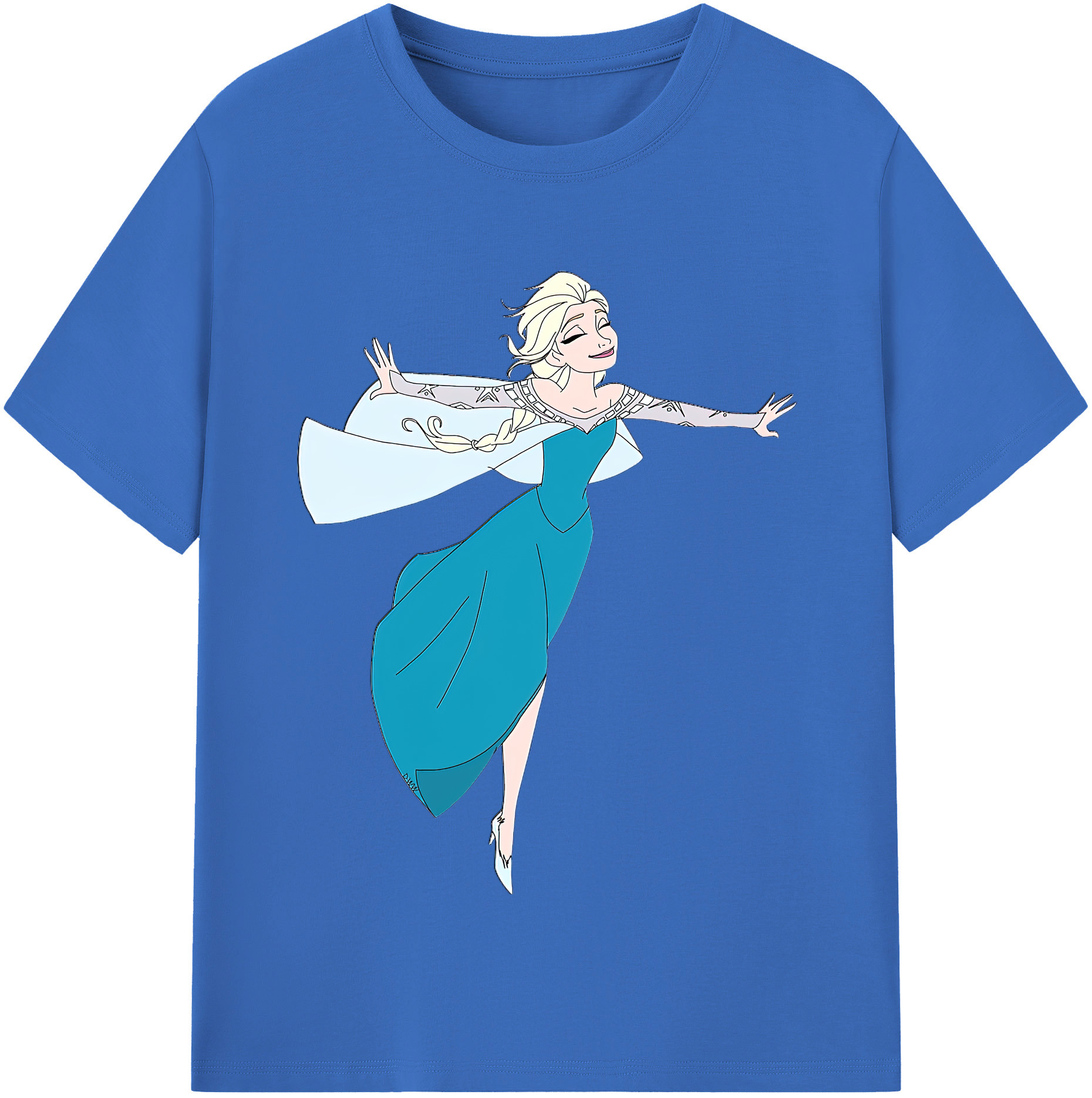 （画像用） アナと雪の女王 アンナ エルサ Frozen Anna Elsa 綿100％半袖Tシャツ（フロントプリント）