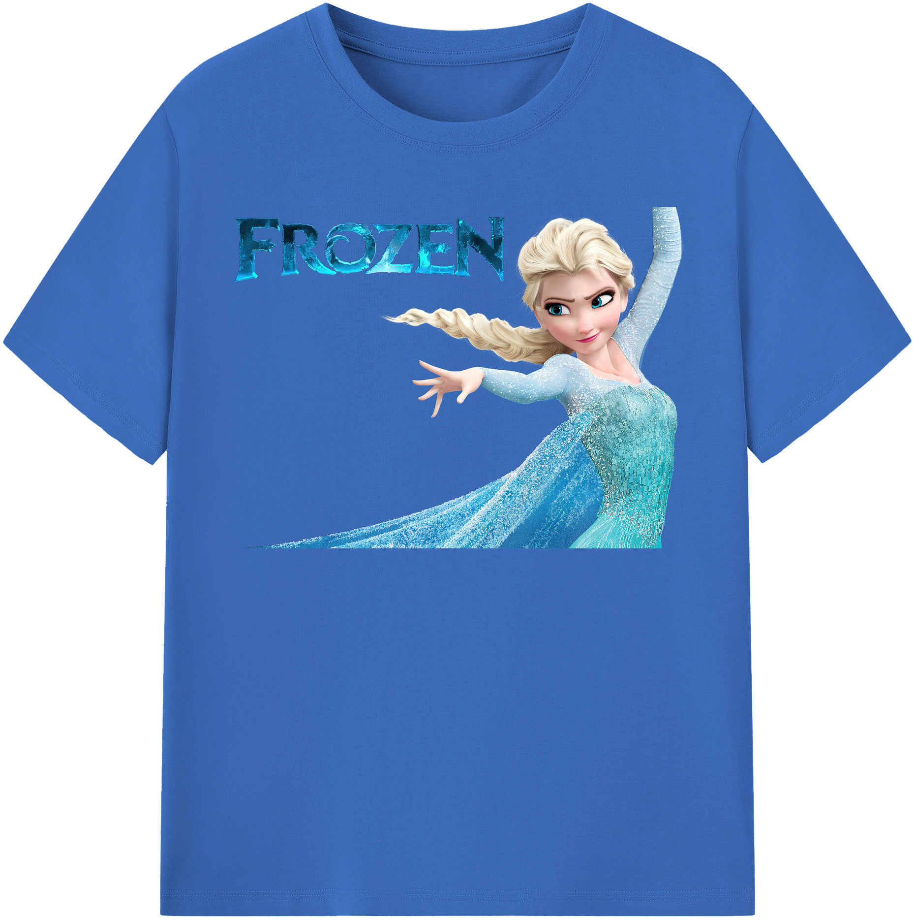 （画像用） アナと雪の女王 アンナ エルサ Frozen Anna Elsa 綿100％半袖Tシャツ（フロントプリント）
