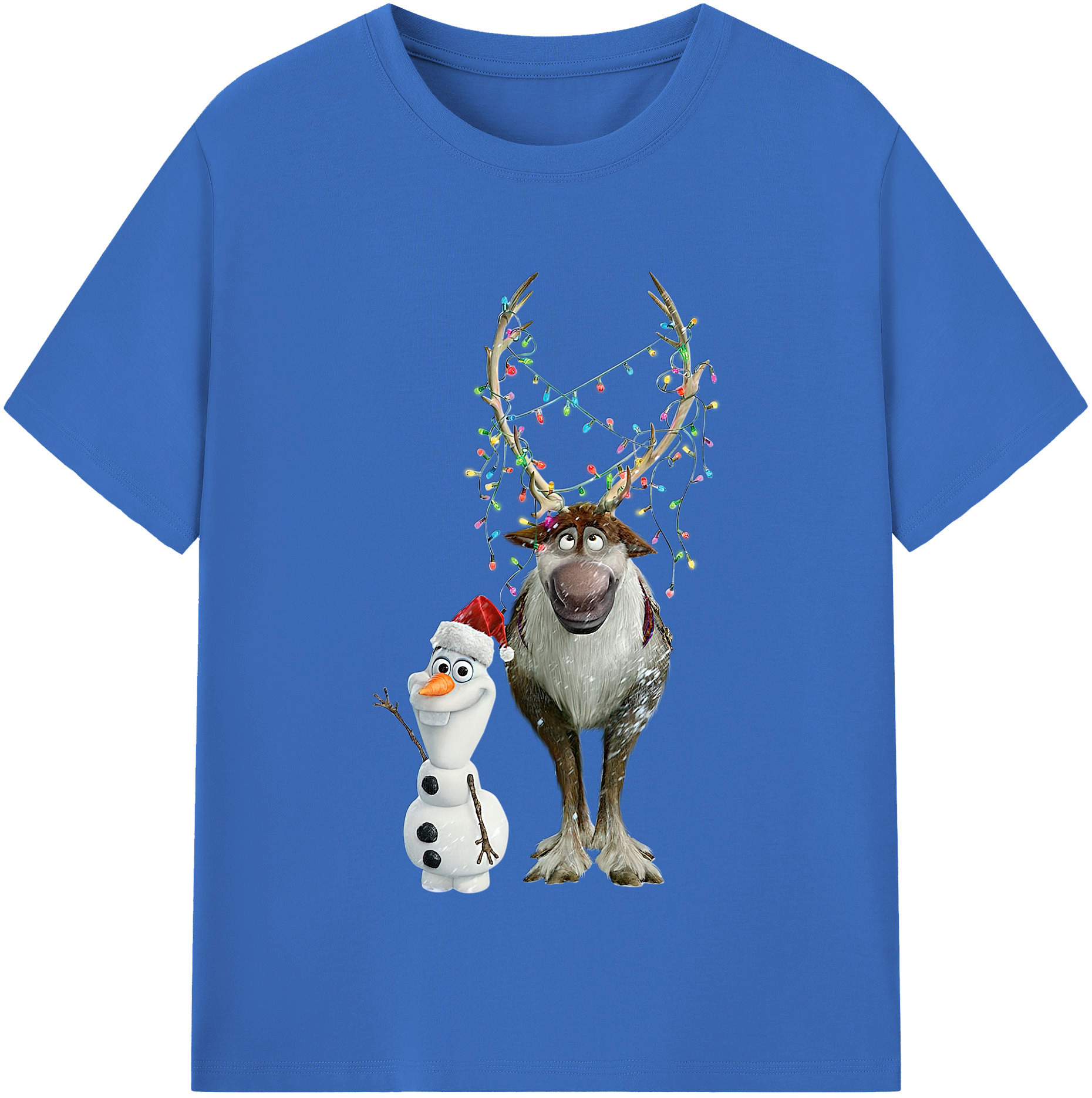（画像用） アナと雪の女王 アンナ エルサ Frozen Anna Elsa 綿100％半袖Tシャツ（フロントプリント）
