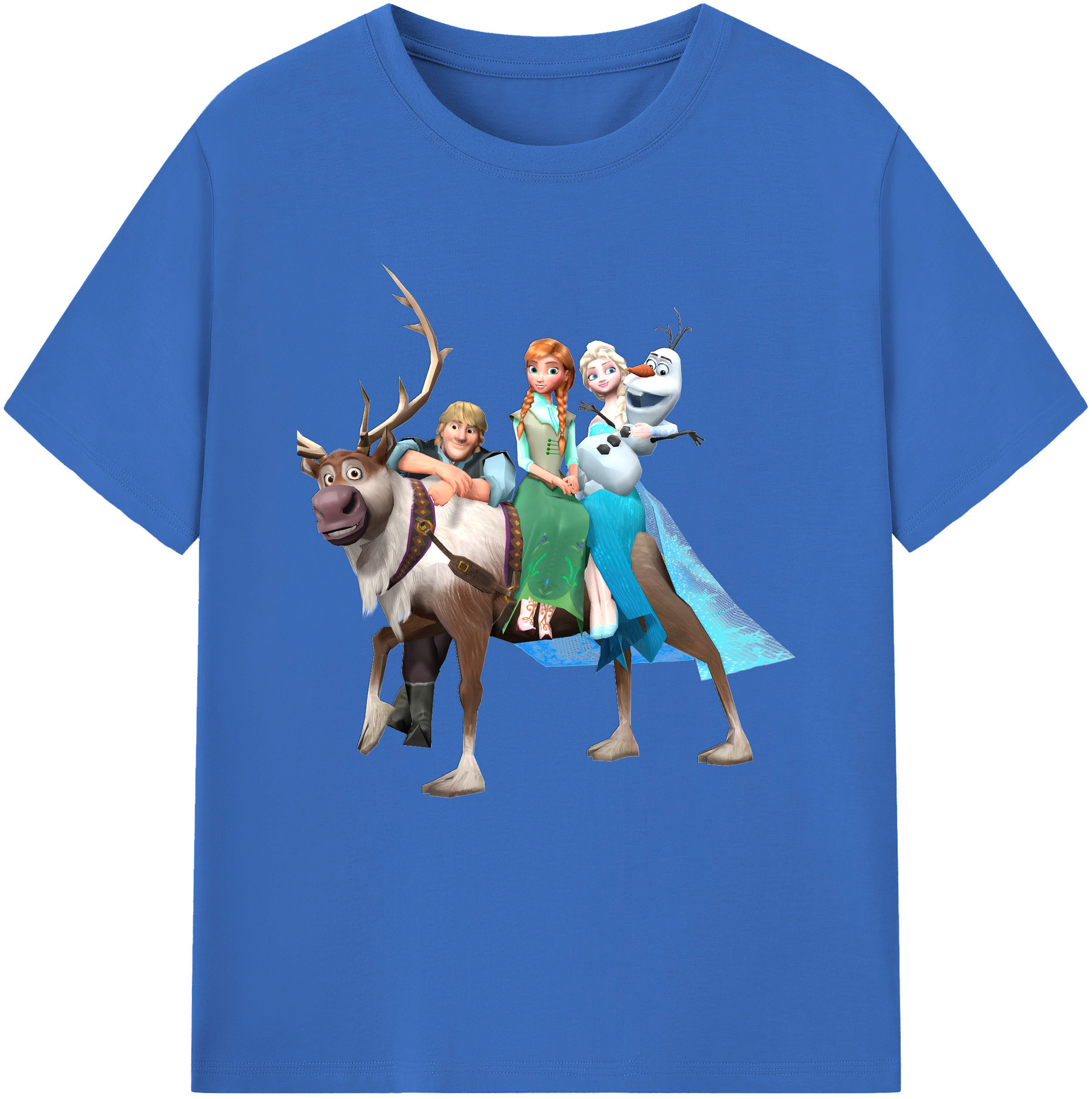 （画像用） アナと雪の女王 アンナ エルサ Frozen Anna Elsa 綿100％半袖Tシャツ（フロントプリント）