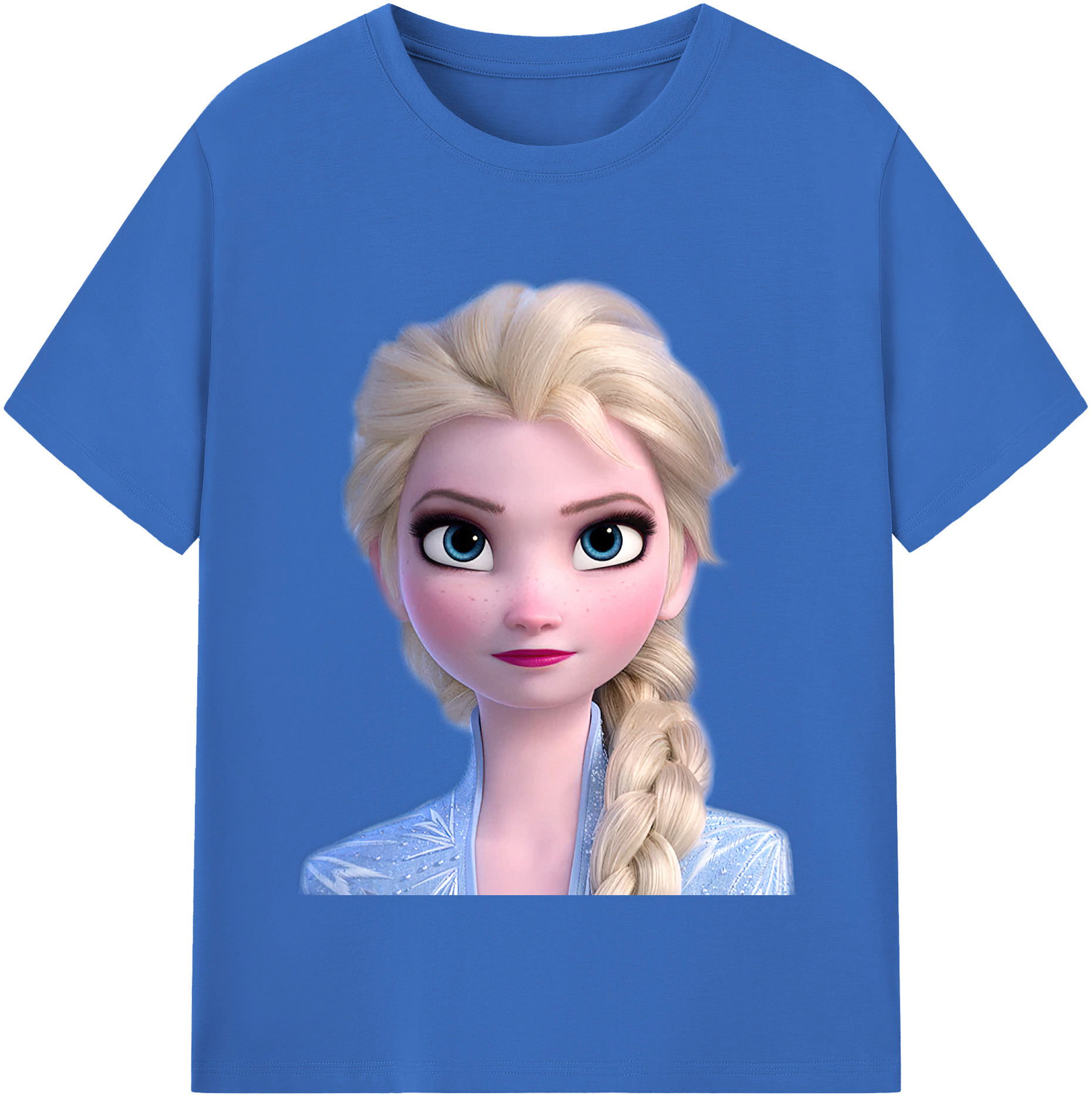 （画像用） アナと雪の女王 アンナ エルサ Frozen Anna Elsa 綿100％半袖Tシャツ（フロントプリント）