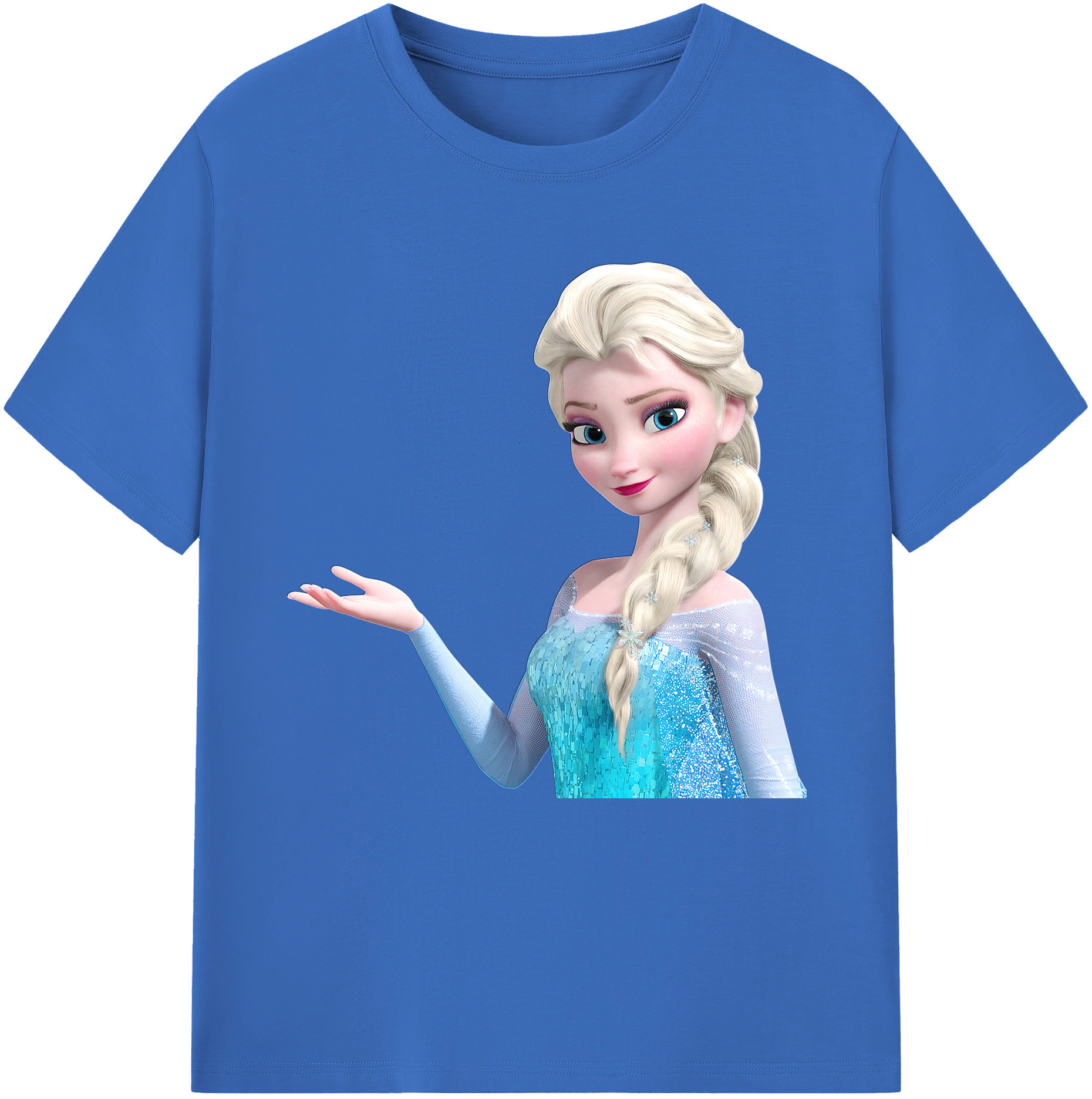 （画像用） アナと雪の女王 アンナ エルサ Frozen Anna Elsa 綿100％半袖Tシャツ（フロントプリント）
