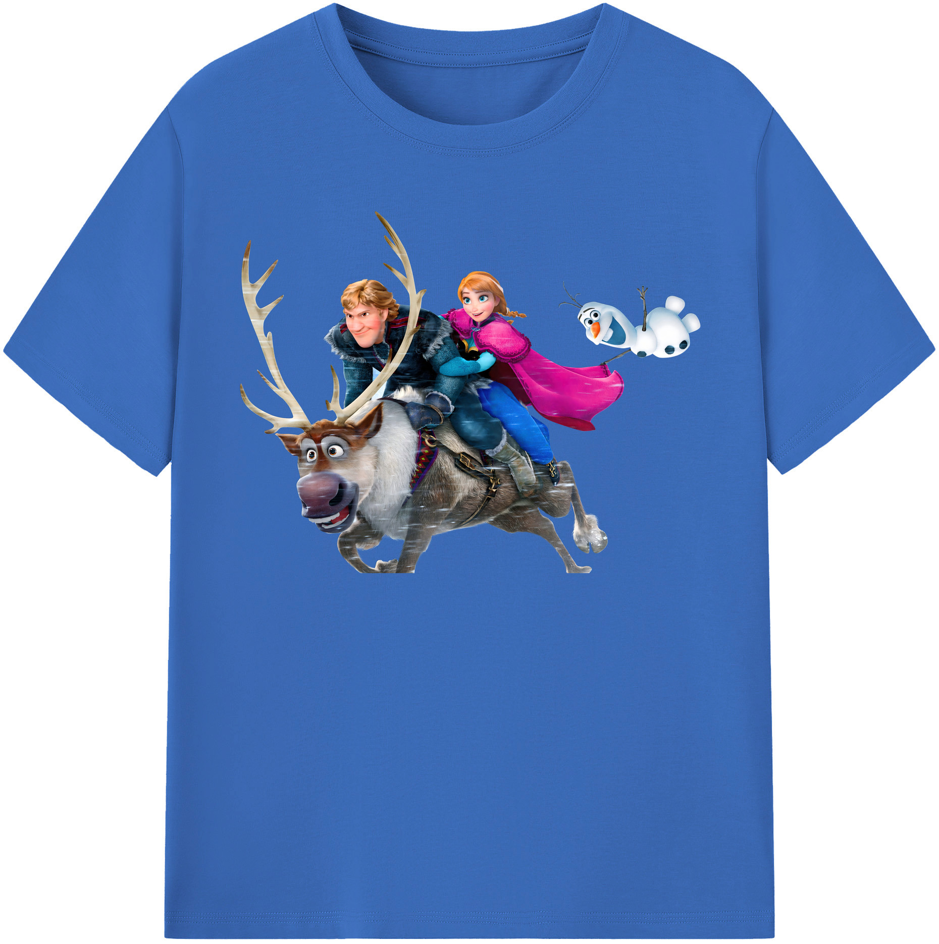 （画像用） アナと雪の女王 アンナ エルサ Frozen Anna Elsa 綿100％半袖Tシャツ（フロントプリント）