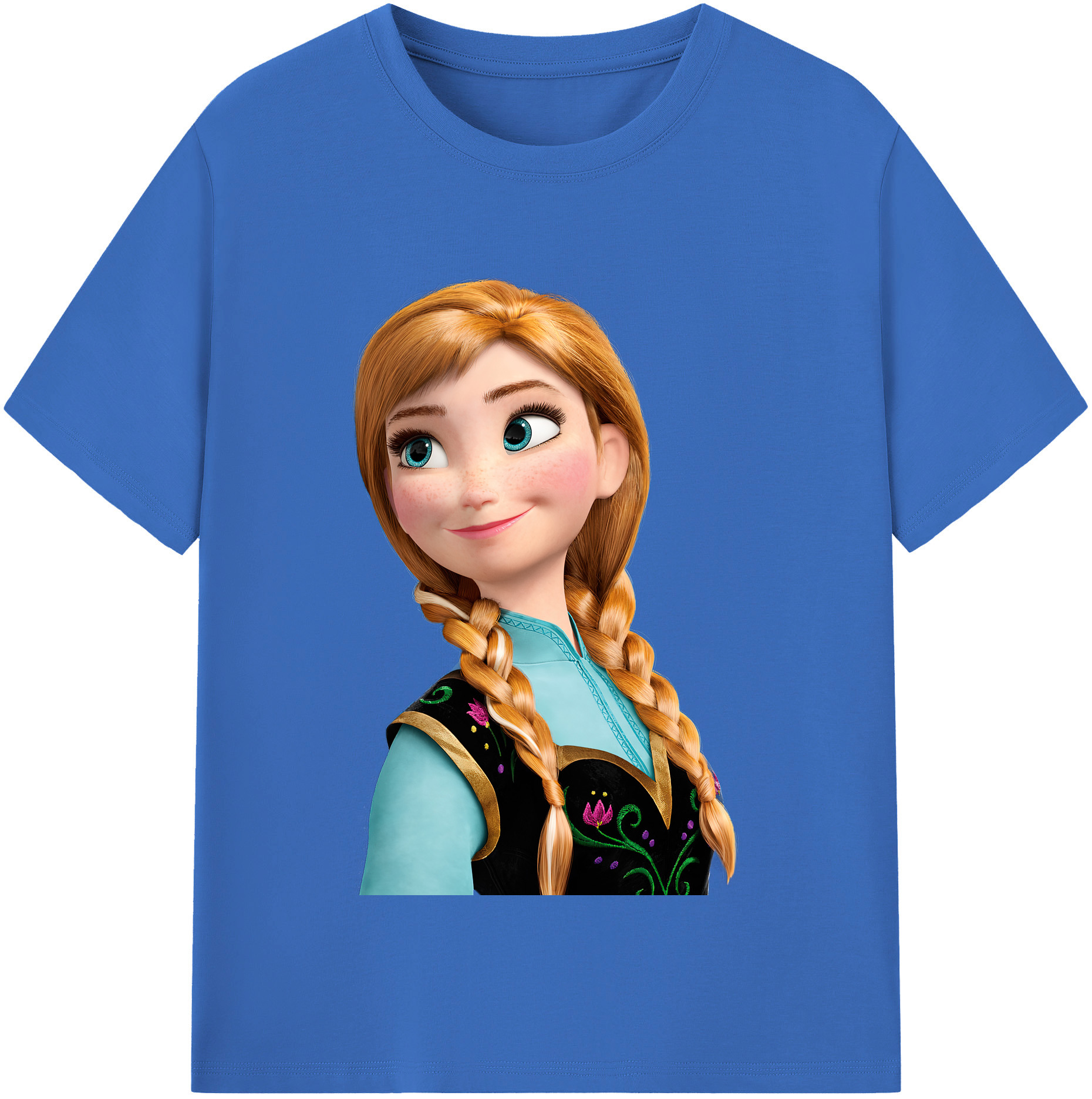 （画像用） アナと雪の女王 アンナ エルサ Frozen Anna Elsa 綿100％半袖Tシャツ（フロントプリント）