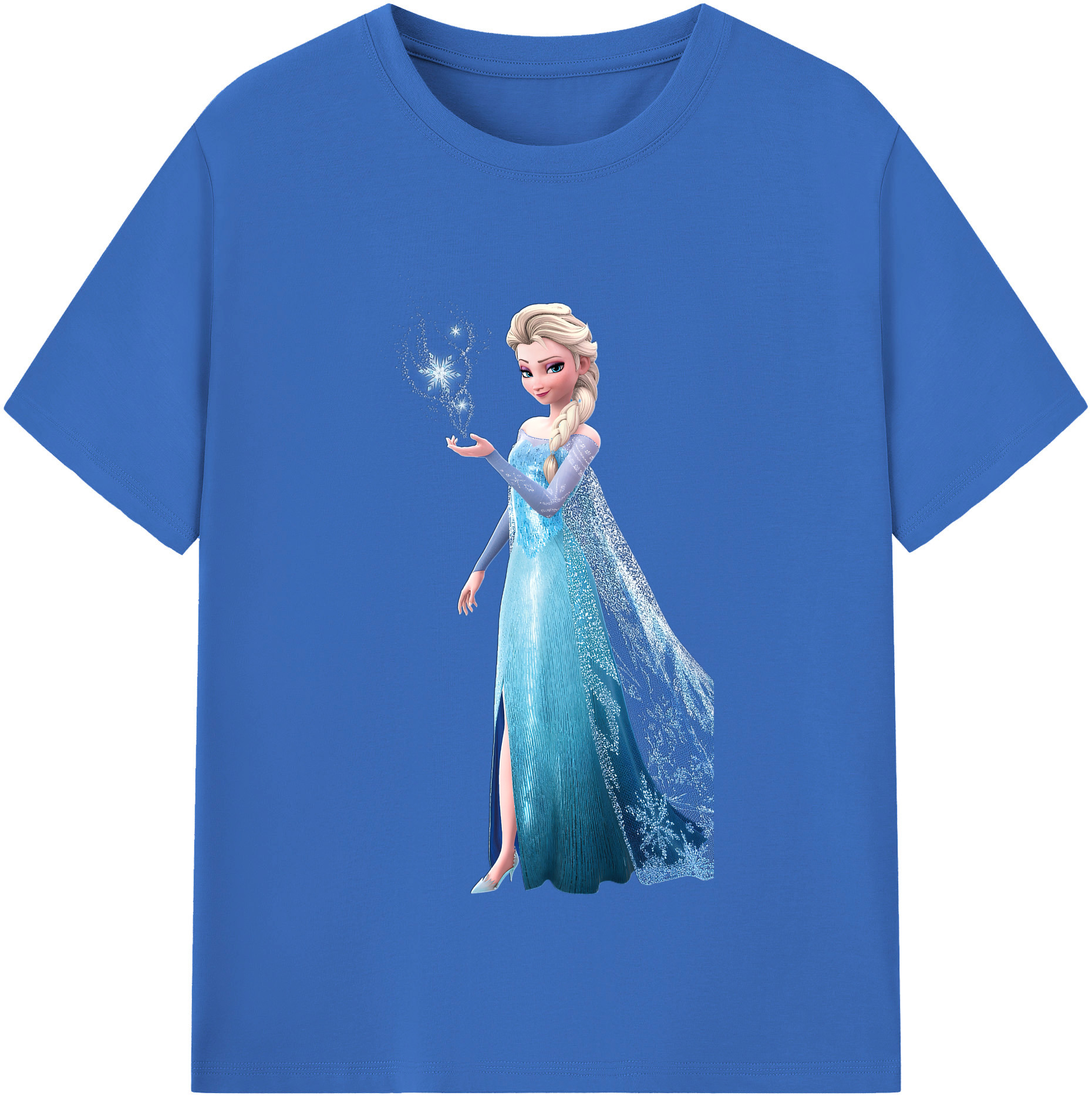 （画像用） アナと雪の女王 アンナ エルサ Frozen Anna Elsa 綿100％半袖Tシャツ（フロントプリント）