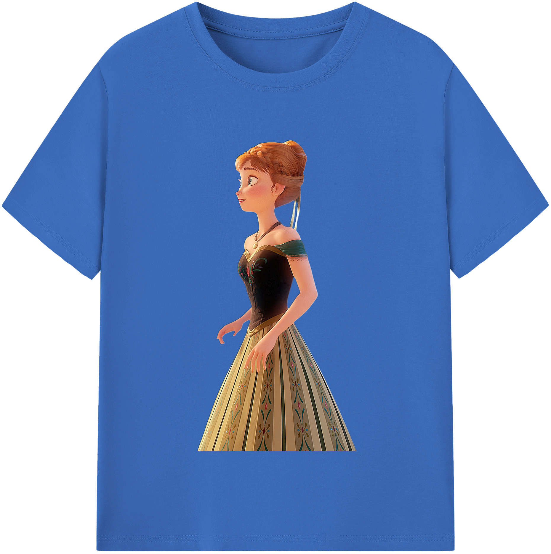 （画像用） アナと雪の女王 アンナ エルサ Frozen Anna Elsa 綿100％半袖Tシャツ（フロントプリント）
