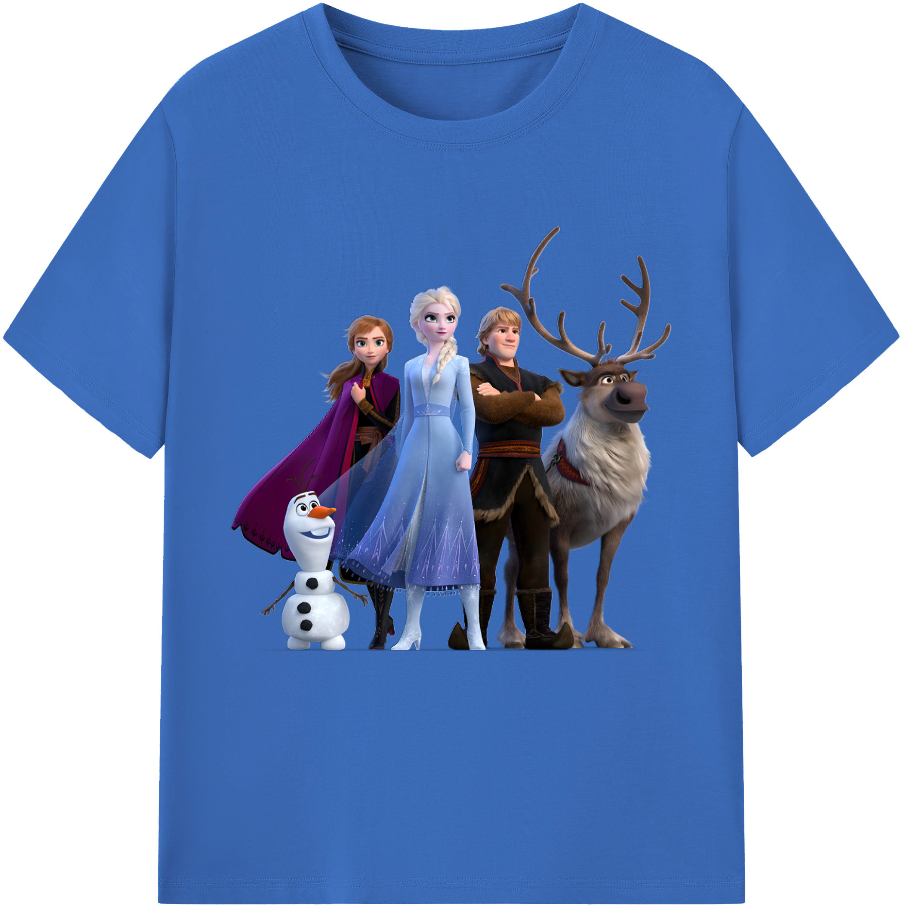 （画像用） アナと雪の女王 アンナ エルサ Frozen Anna Elsa 綿100％半袖Tシャツ（フロントプリント）