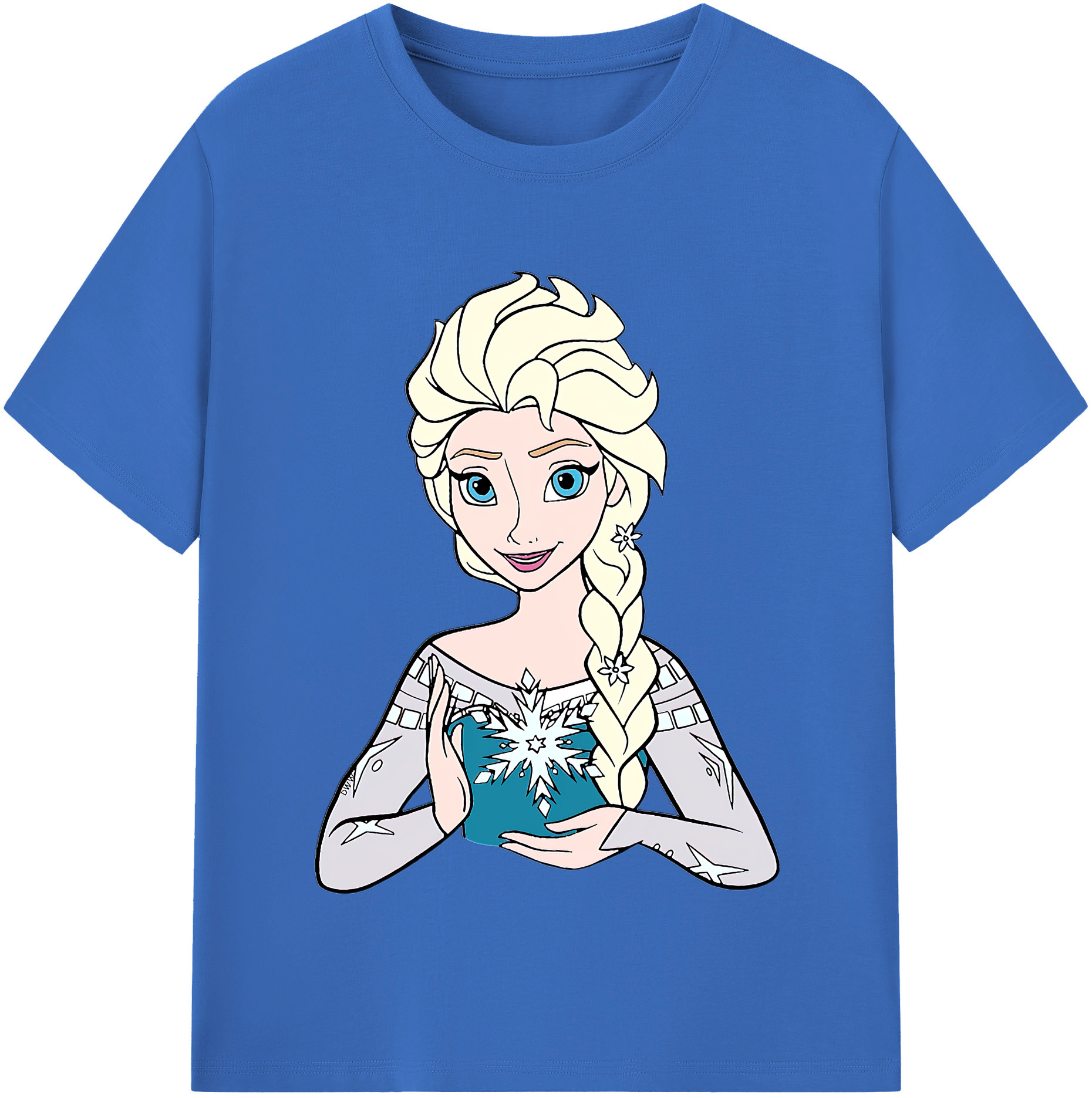 （画像用） アナと雪の女王 アンナ エルサ Frozen Anna Elsa 綿100％半袖Tシャツ（フロントプリント）