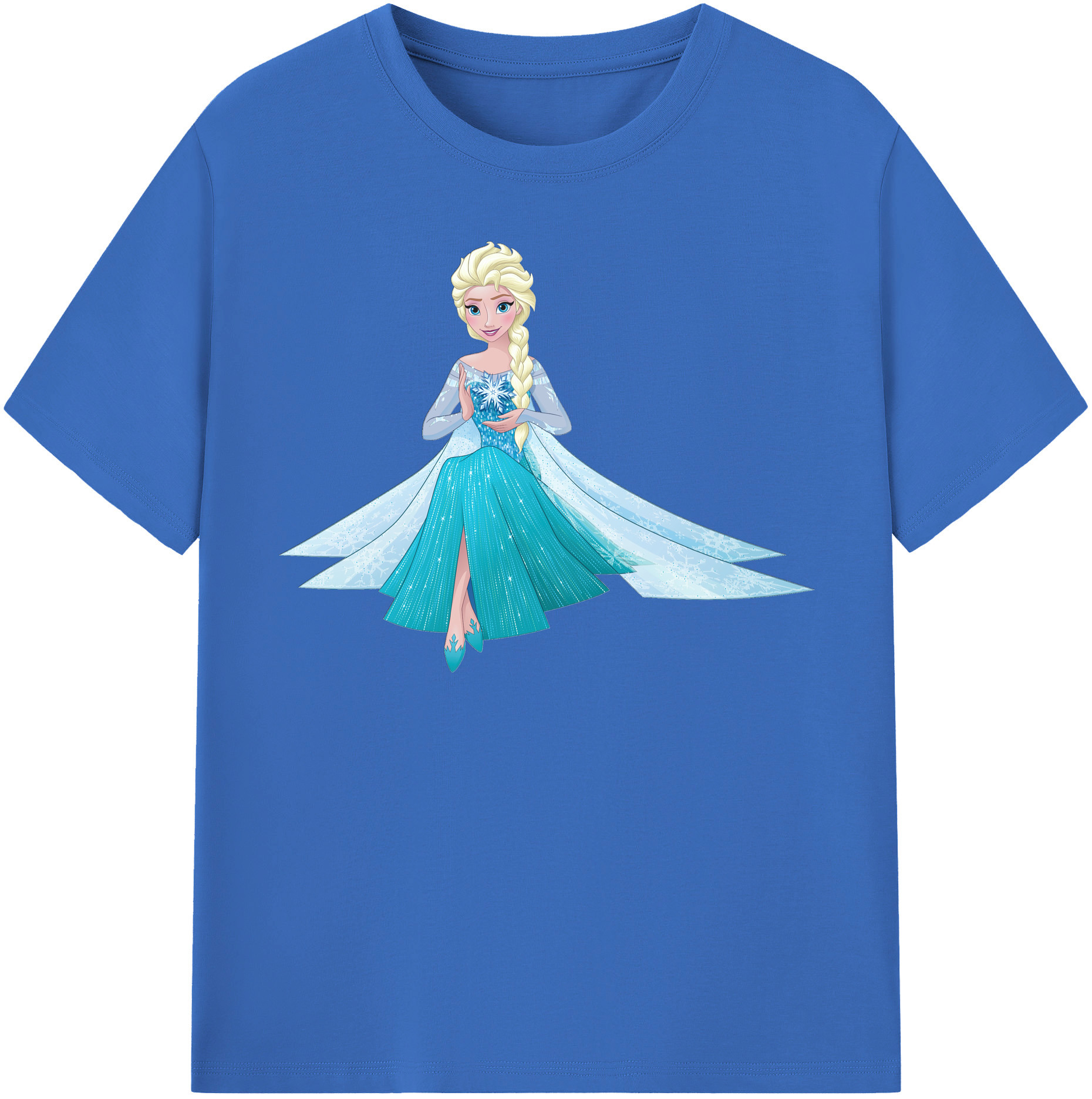 （画像用） アナと雪の女王 アンナ エルサ Frozen Anna Elsa 綿100％半袖Tシャツ（フロントプリント）