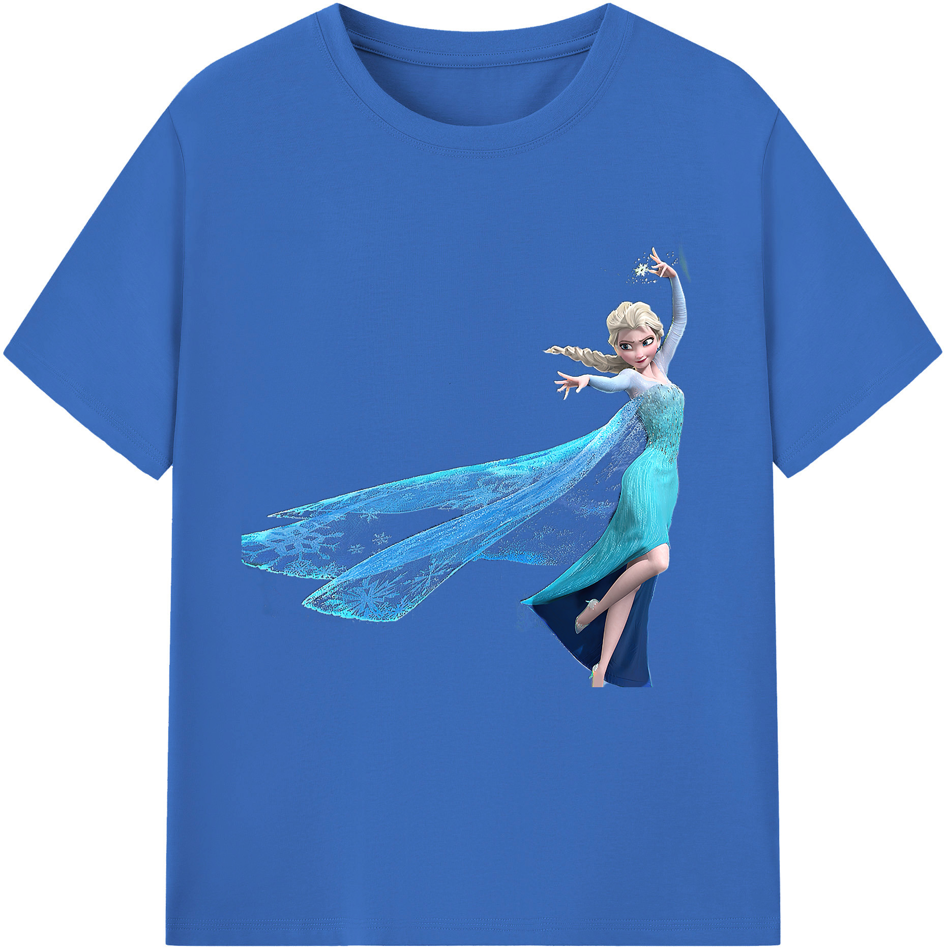 （画像用） アナと雪の女王 アンナ エルサ Frozen Anna Elsa 綿100％半袖Tシャツ（フロントプリント）