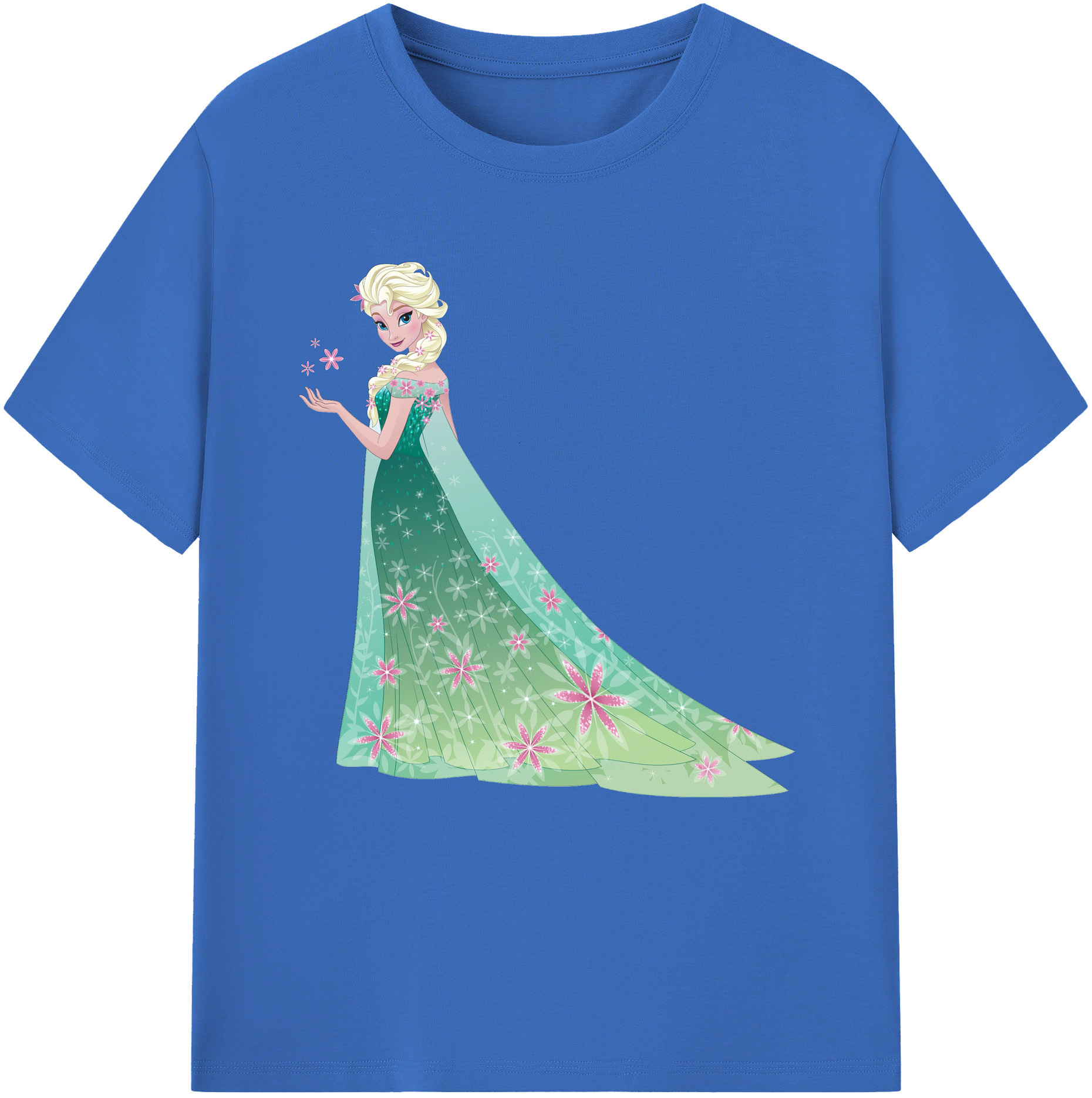 （画像用） アナと雪の女王 アンナ エルサ Frozen Anna Elsa 綿100％半袖Tシャツ（フロントプリント）