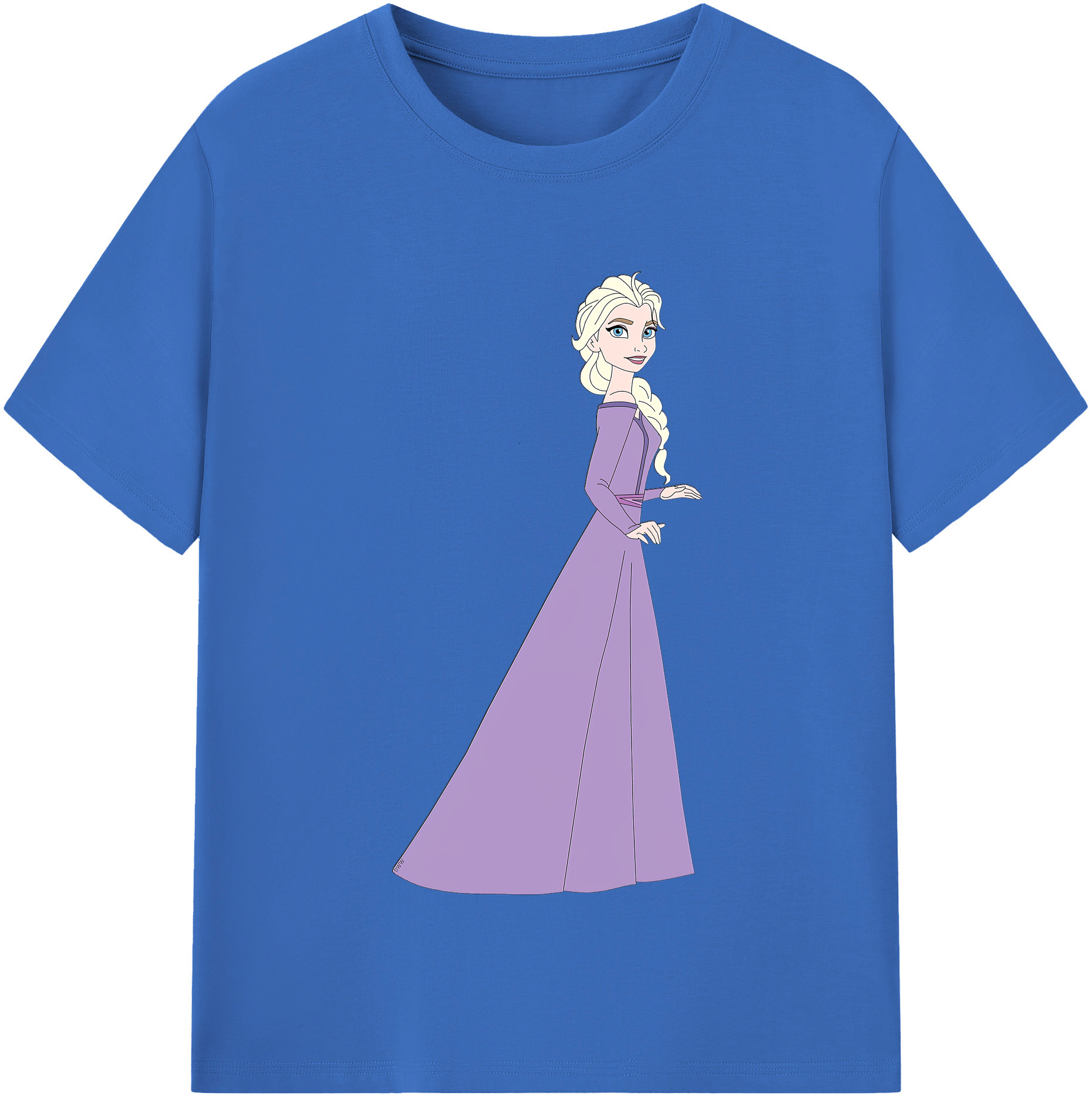 （画像用） アナと雪の女王 アンナ エルサ Frozen Anna Elsa 綿100％半袖Tシャツ（フロントプリント）