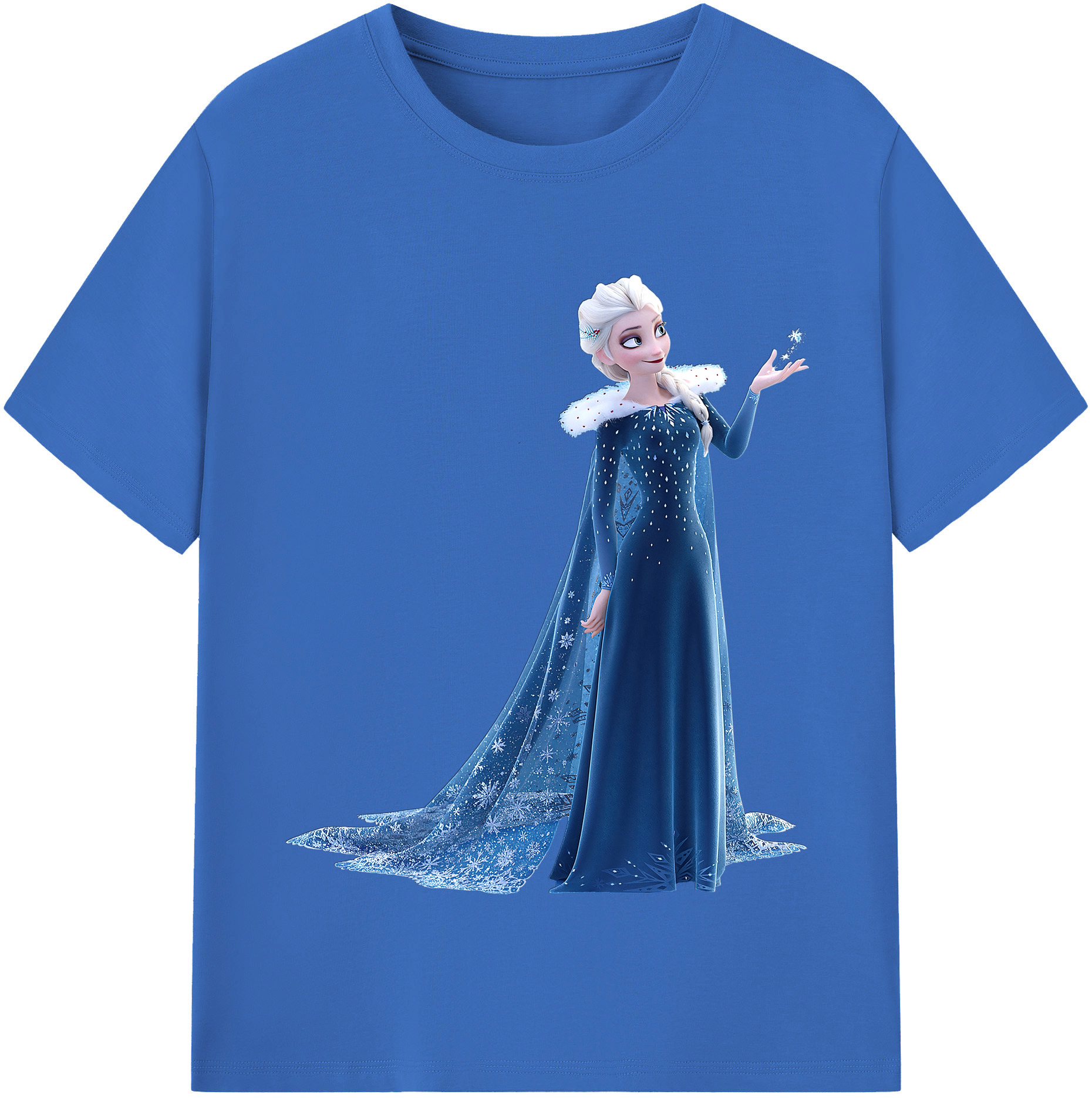 （画像用） アナと雪の女王 アンナ エルサ Frozen Anna Elsa 綿100％半袖Tシャツ（フロントプリント）