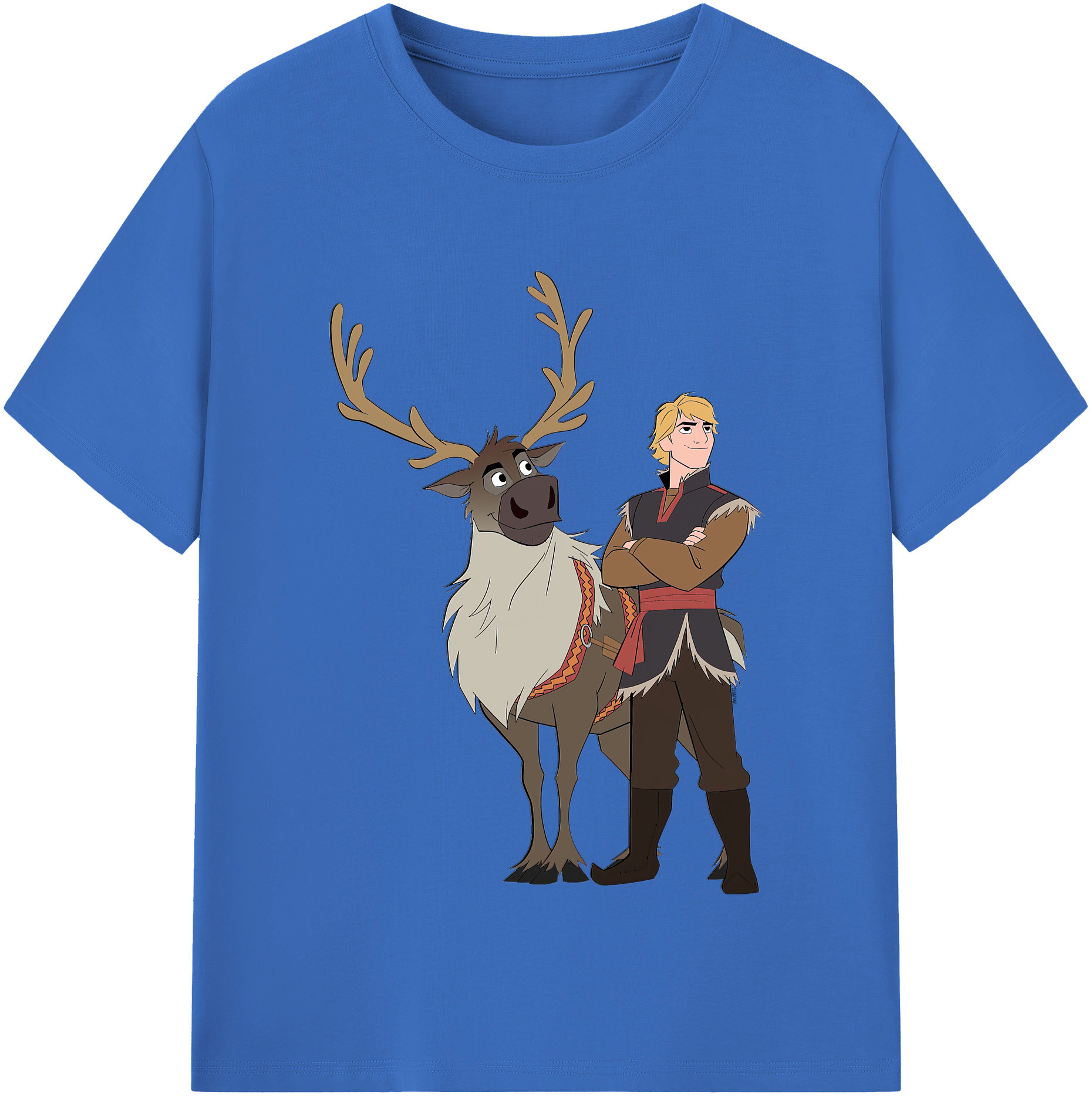 （画像用） アナと雪の女王 アンナ エルサ Frozen Anna Elsa 綿100％半袖Tシャツ（フロントプリント）