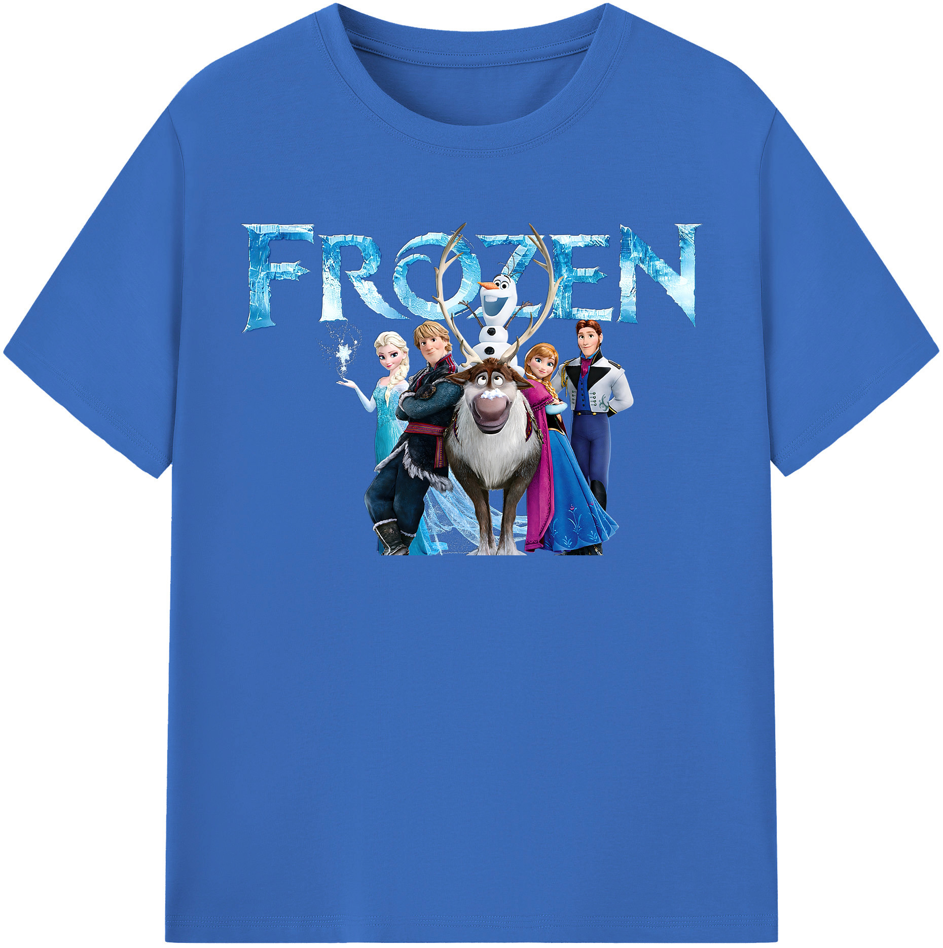 （画像用） アナと雪の女王 アンナ エルサ Frozen Anna Elsa 綿100％半袖Tシャツ（フロントプリント）