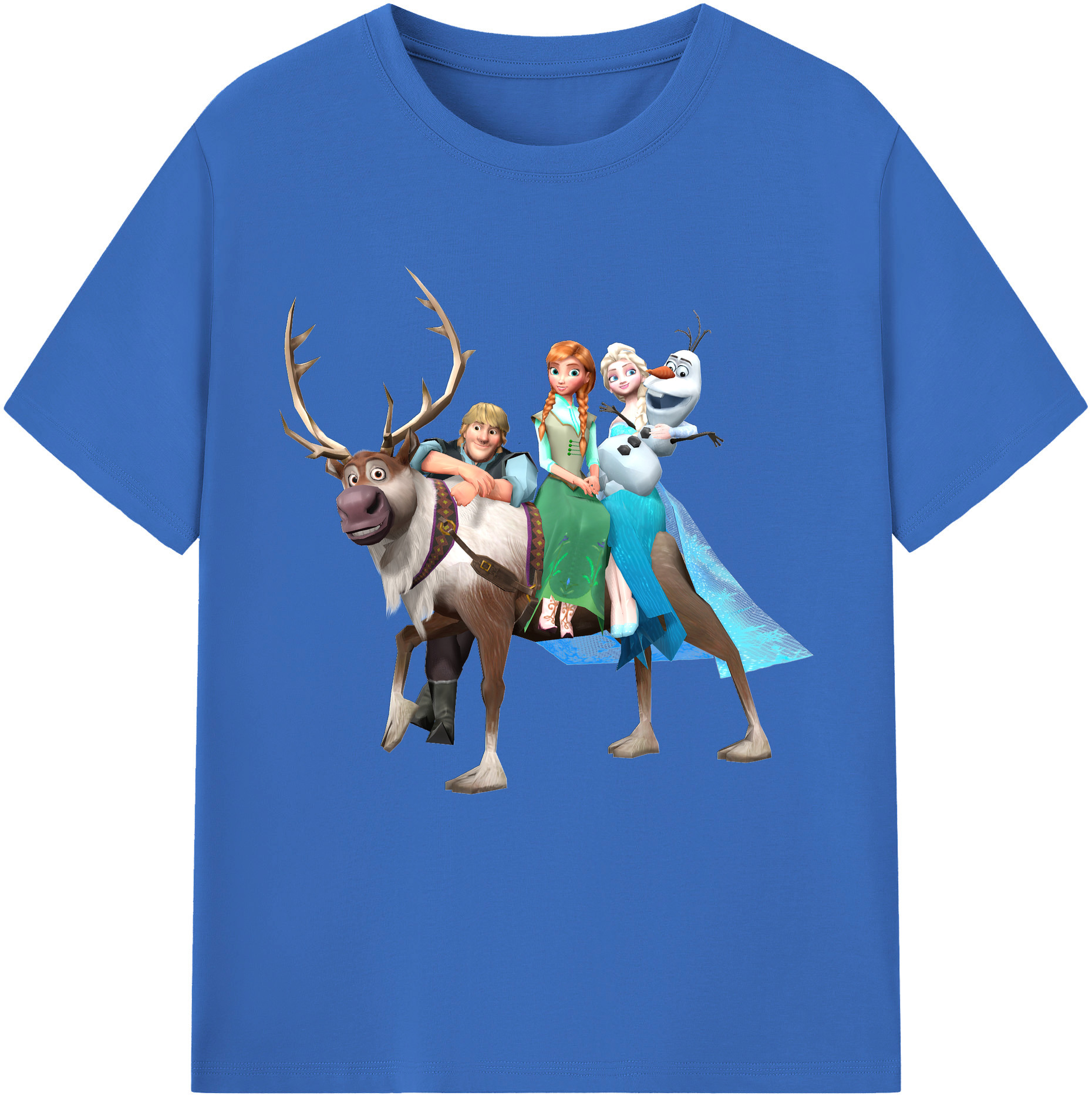 （画像用） アナと雪の女王 アンナ エルサ Frozen Anna Elsa 綿100％半袖Tシャツ（フロントプリント）