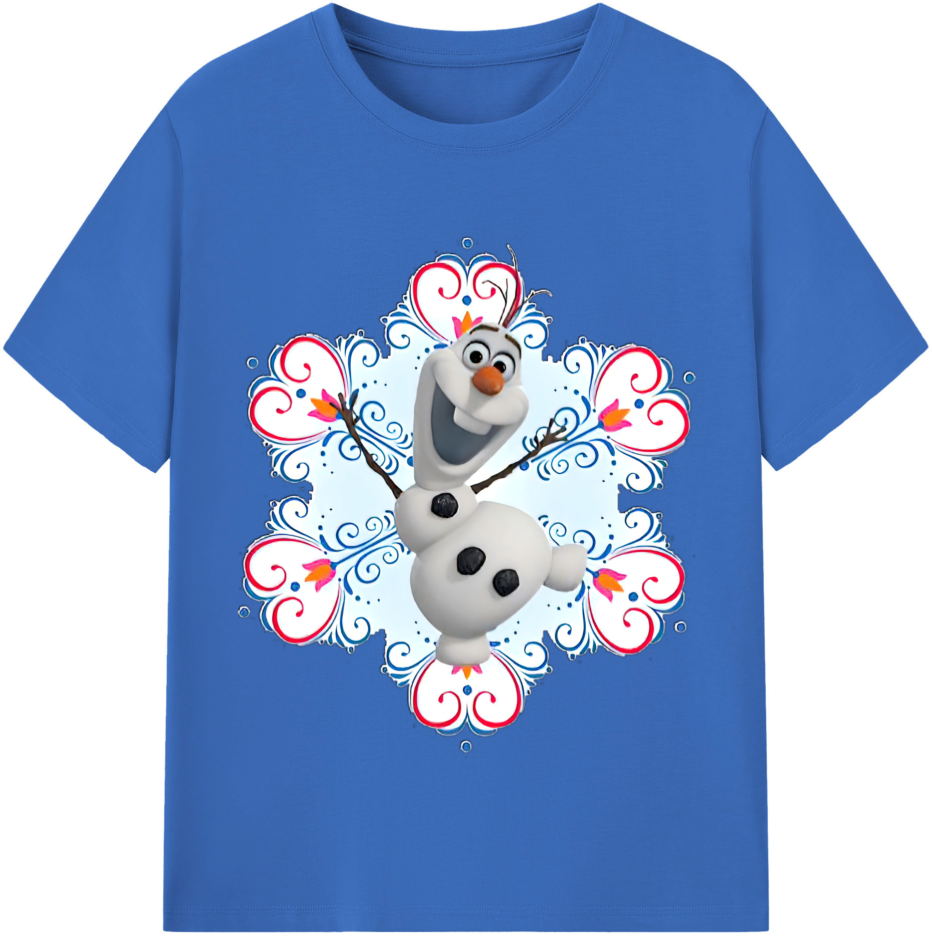 （画像用） アナと雪の女王 アンナ エルサ Frozen Anna Elsa 綿100％半袖Tシャツ（フロントプリント）