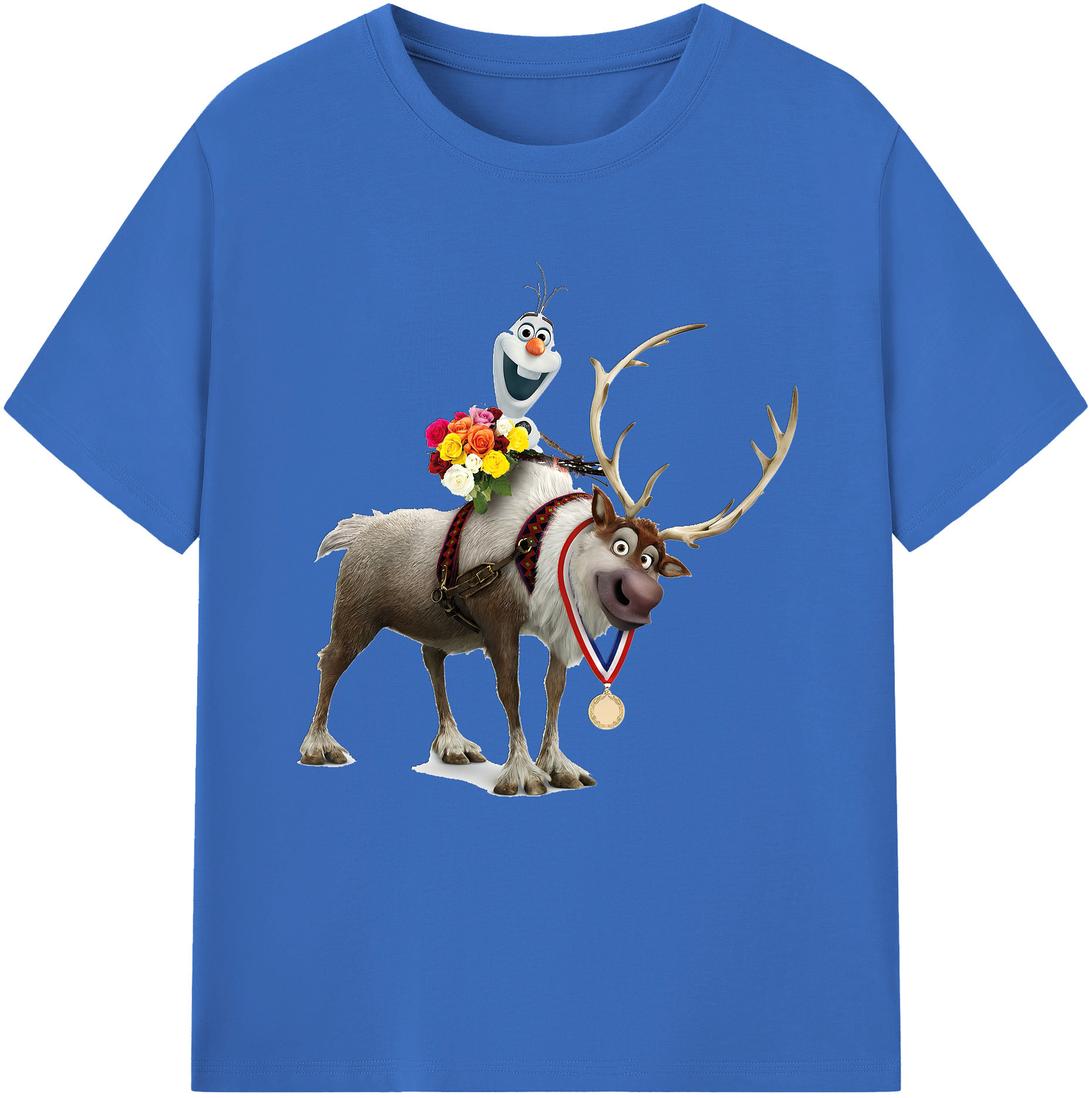 （画像用） アナと雪の女王 アンナ エルサ Frozen Anna Elsa 綿100％半袖Tシャツ（フロントプリント）