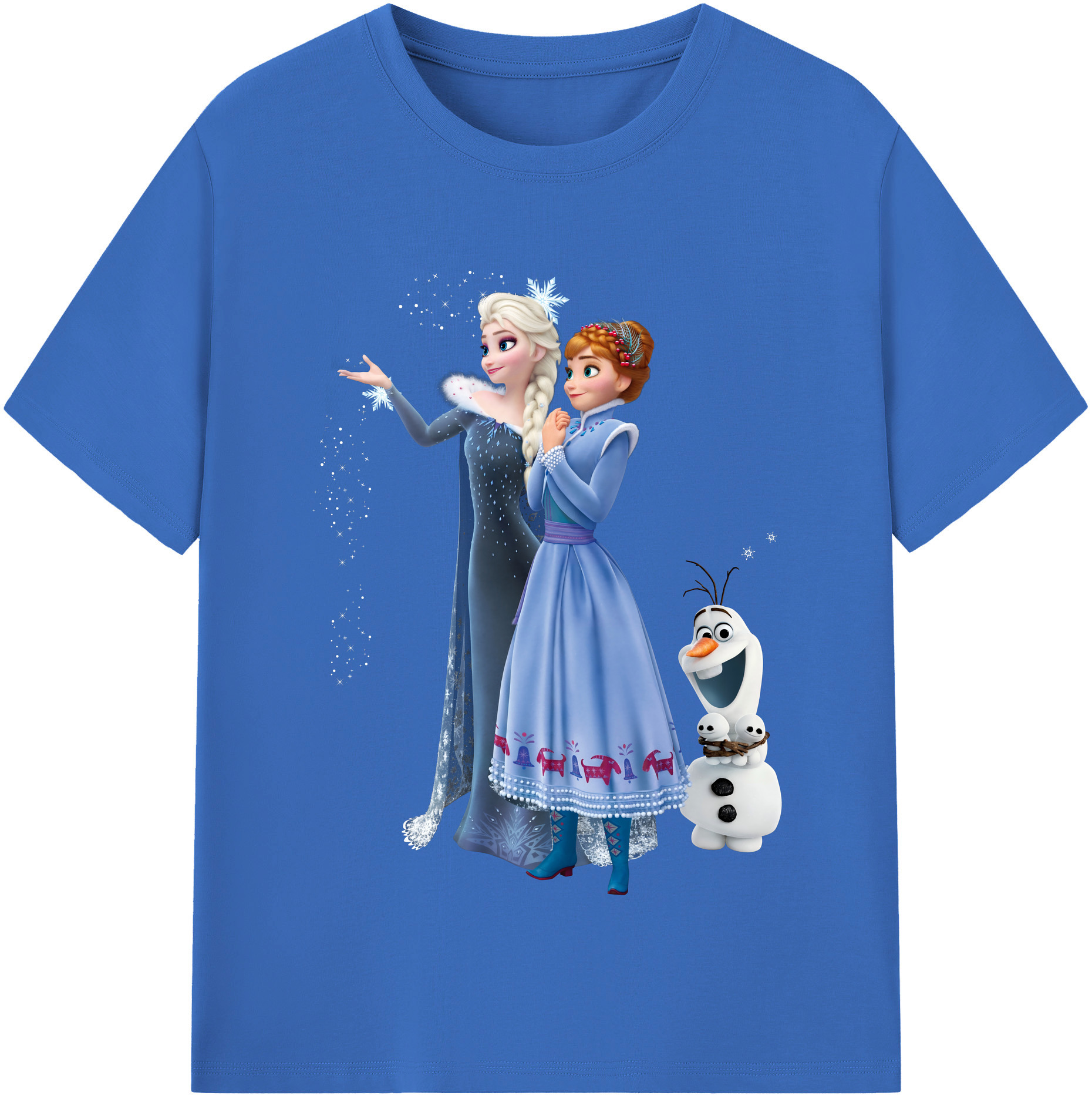 （画像用） アナと雪の女王 アンナ エルサ Frozen Anna Elsa 綿100％半袖Tシャツ（フロントプリント）