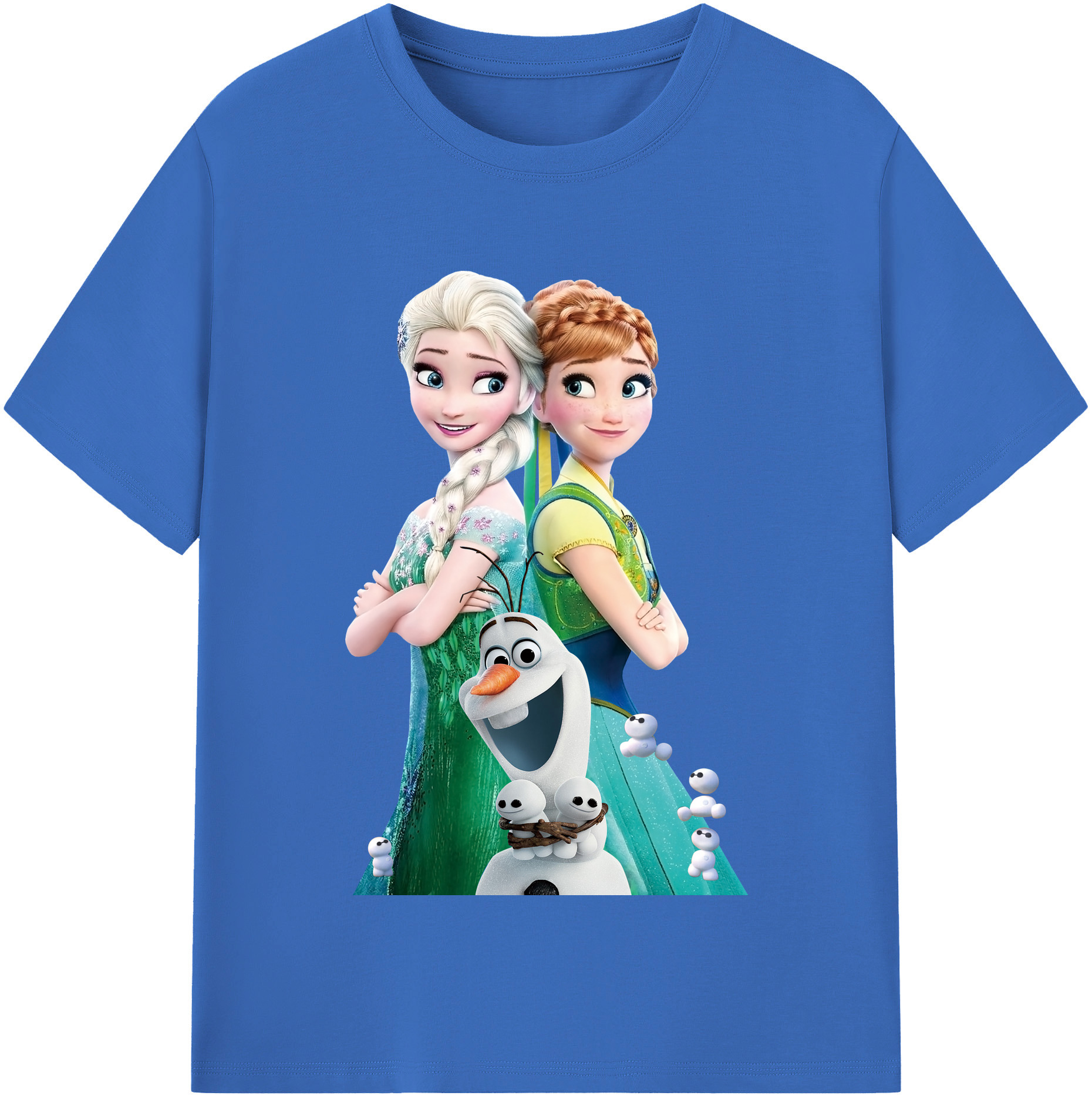 （画像用） アナと雪の女王 アンナ エルサ Frozen Anna Elsa 綿100％半袖Tシャツ（フロントプリント）
