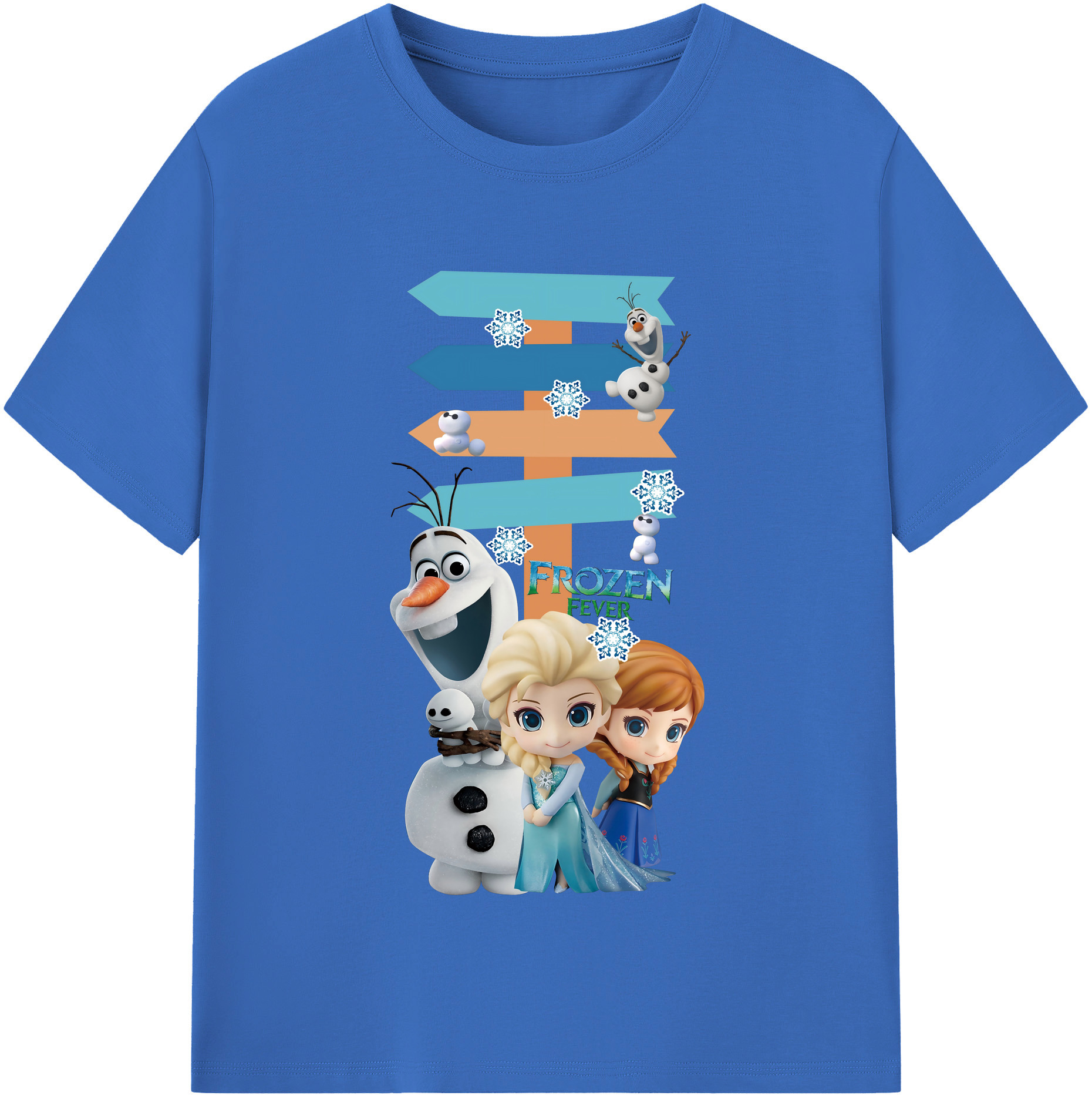 （画像用） アナと雪の女王 アンナ エルサ Frozen Anna Elsa 綿100％半袖Tシャツ（フロントプリント）