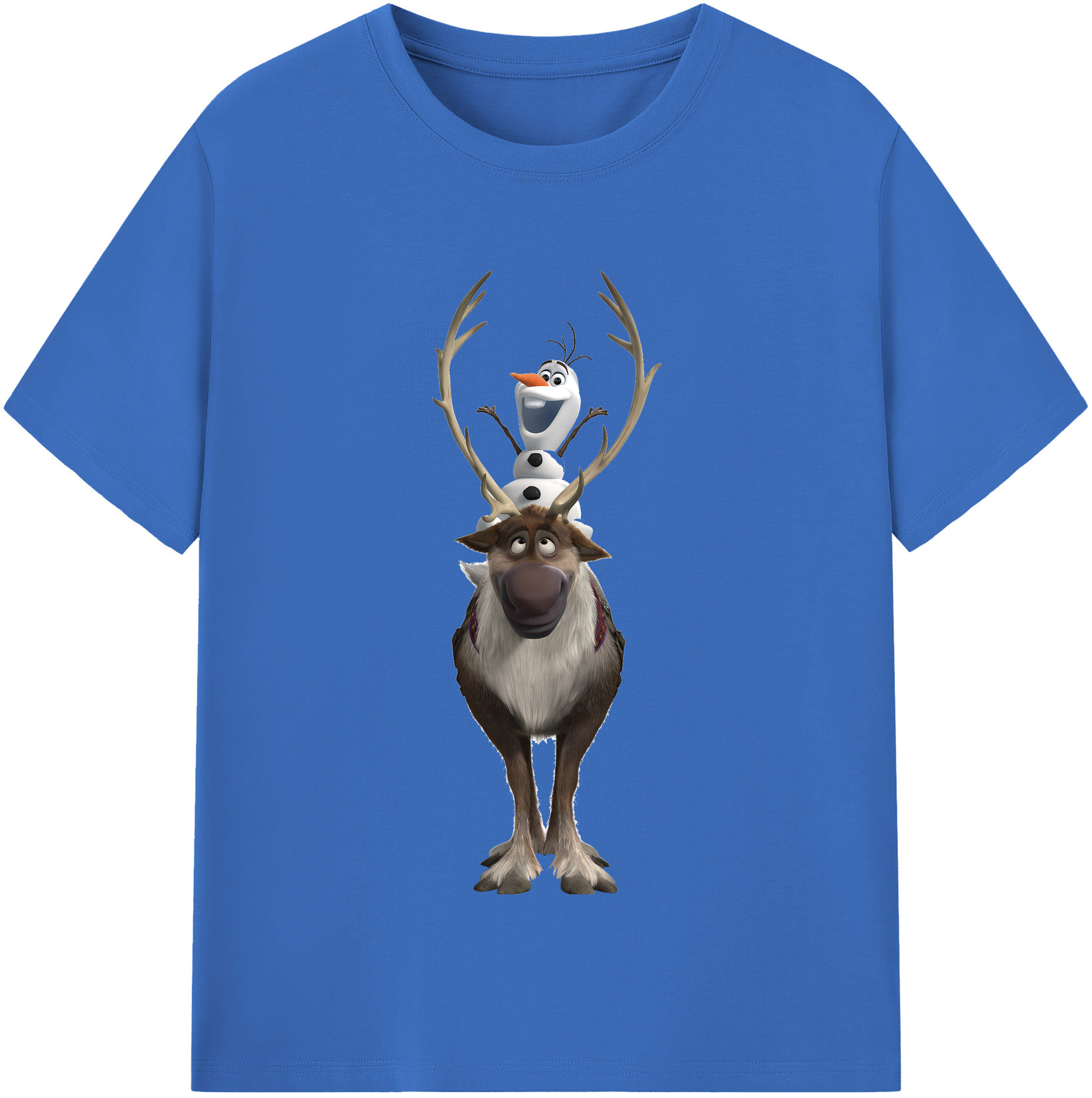 （画像用） アナと雪の女王 アンナ エルサ Frozen Anna Elsa 綿100％半袖Tシャツ（フロントプリント）