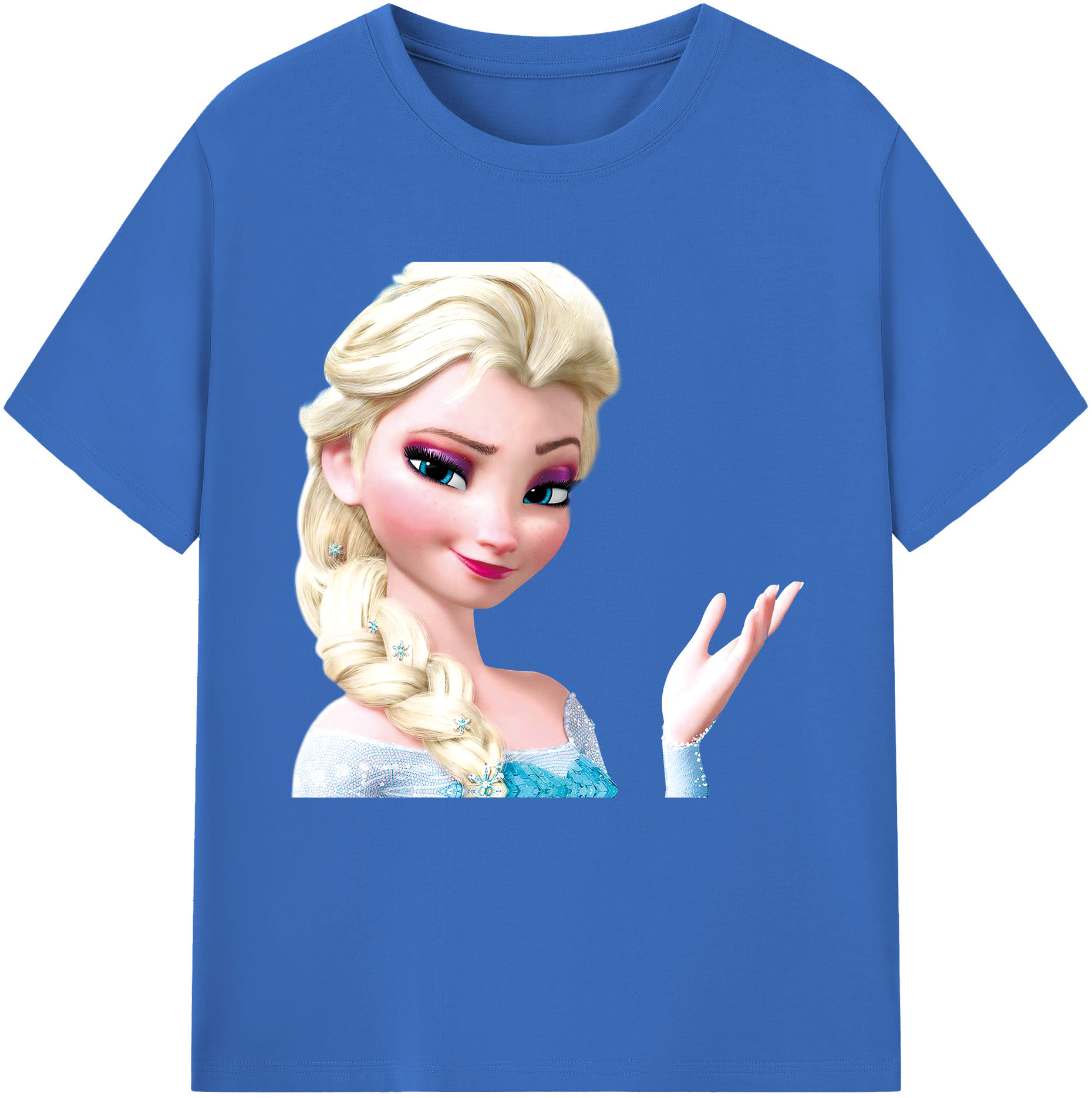（画像用） アナと雪の女王 アンナ エルサ Frozen Anna Elsa 綿100％半袖Tシャツ（フロントプリント）