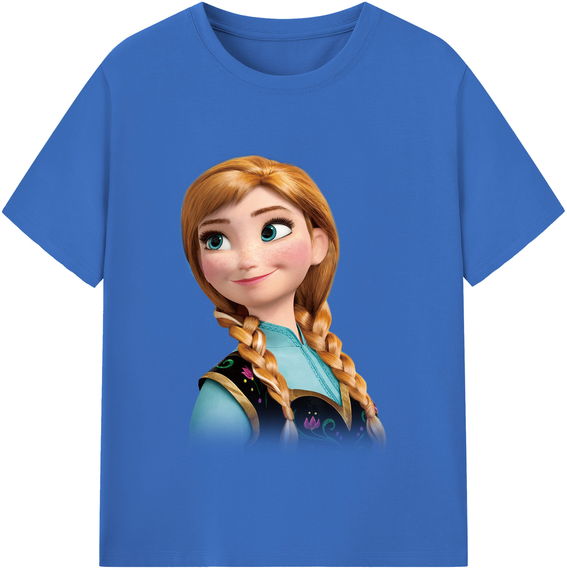 （画像用） アナと雪の女王 アンナ エルサ Frozen Anna Elsa 綿100％半袖Tシャツ（フロントプリント）