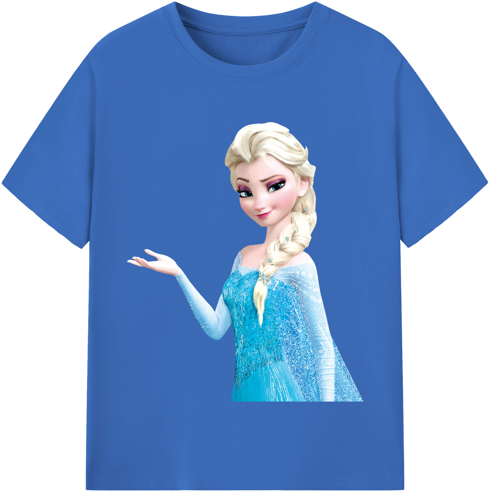 （画像用） アナと雪の女王 アンナ エルサ Frozen Anna Elsa 綿100％半袖Tシャツ（フロントプリント）