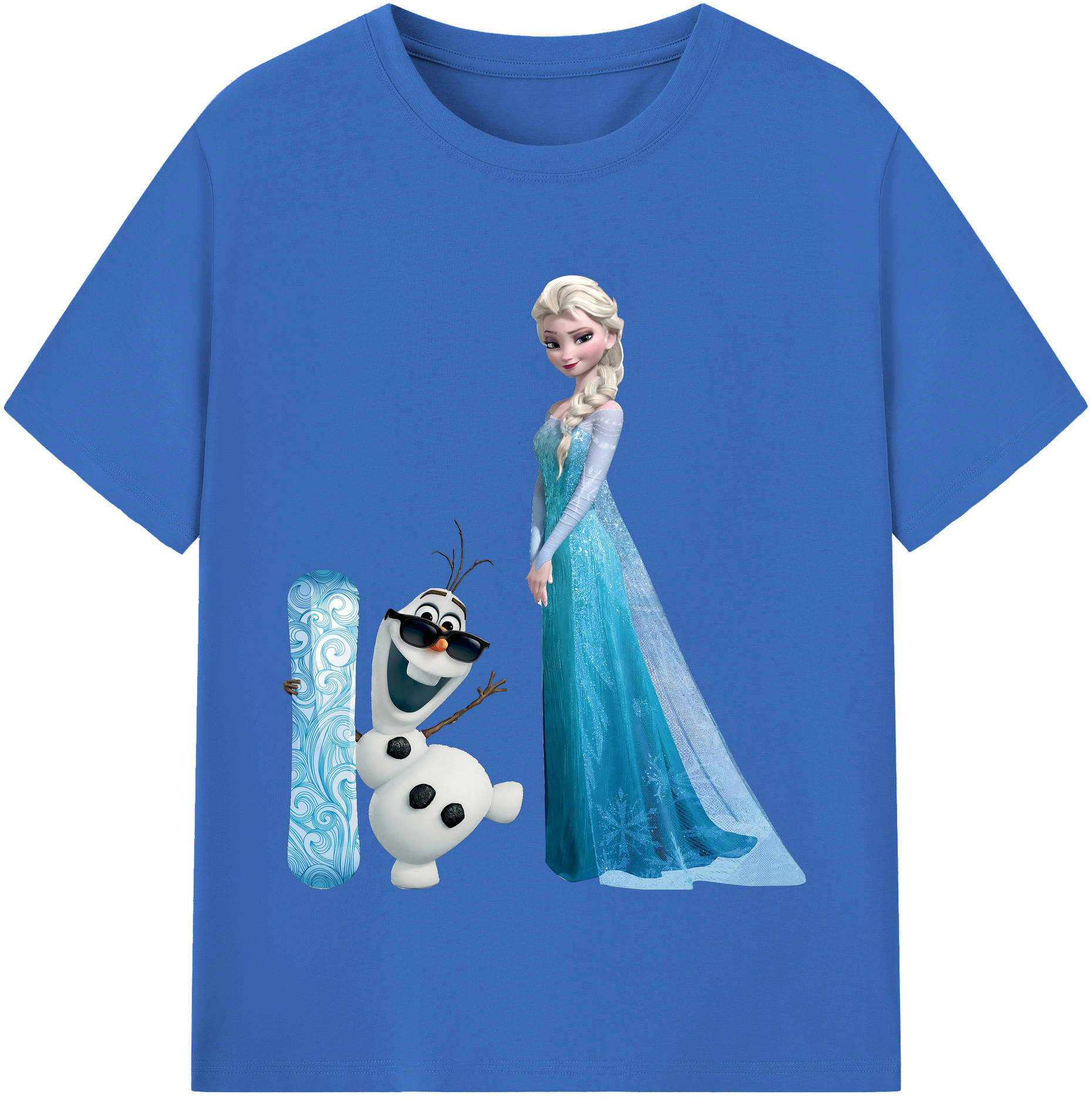 （画像用） アナと雪の女王 アンナ エルサ Frozen Anna Elsa 綿100％半袖Tシャツ（フロントプリント）