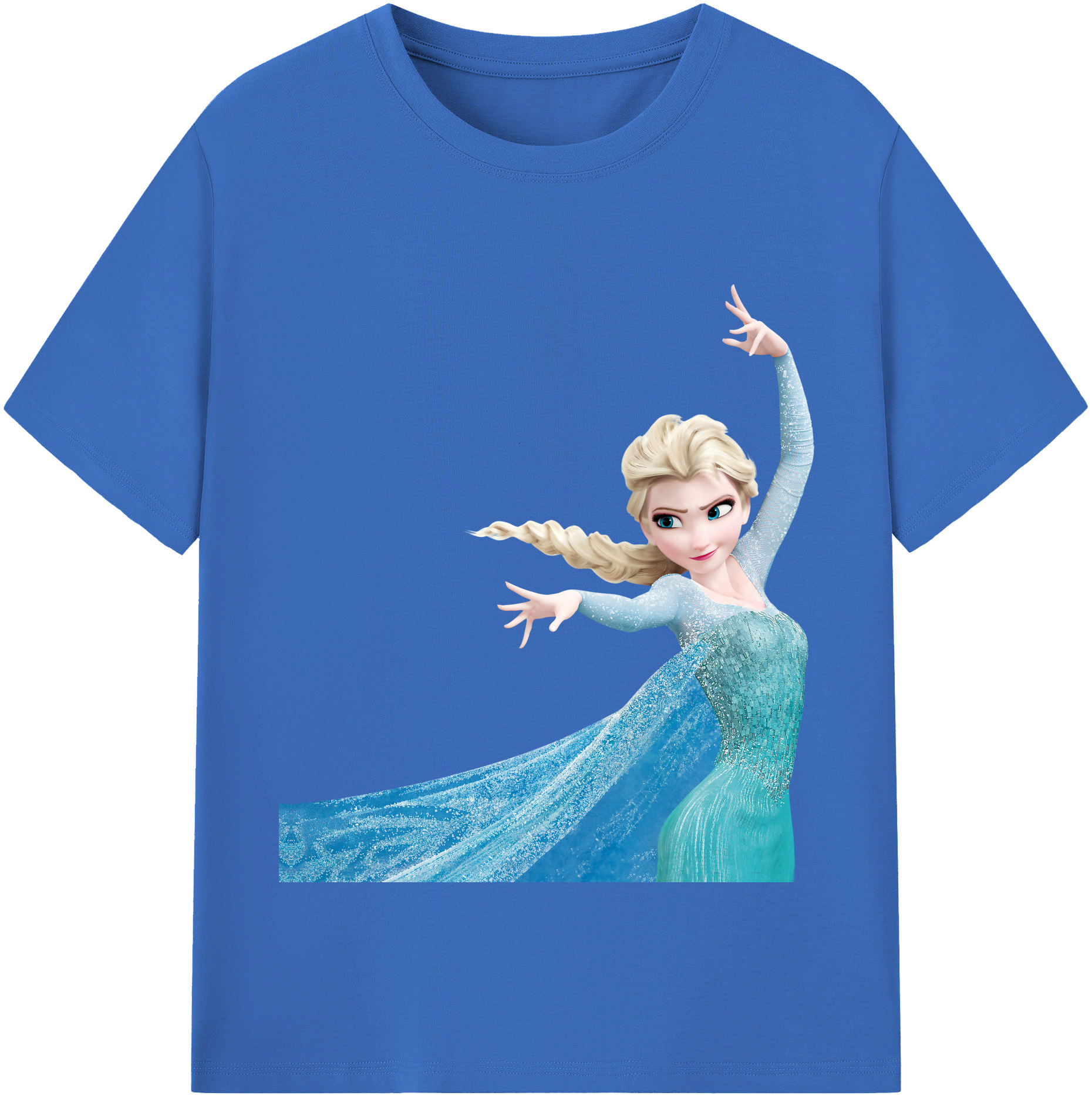 （画像用） アナと雪の女王 アンナ エルサ Frozen Anna Elsa 綿100％半袖Tシャツ（フロントプリント）