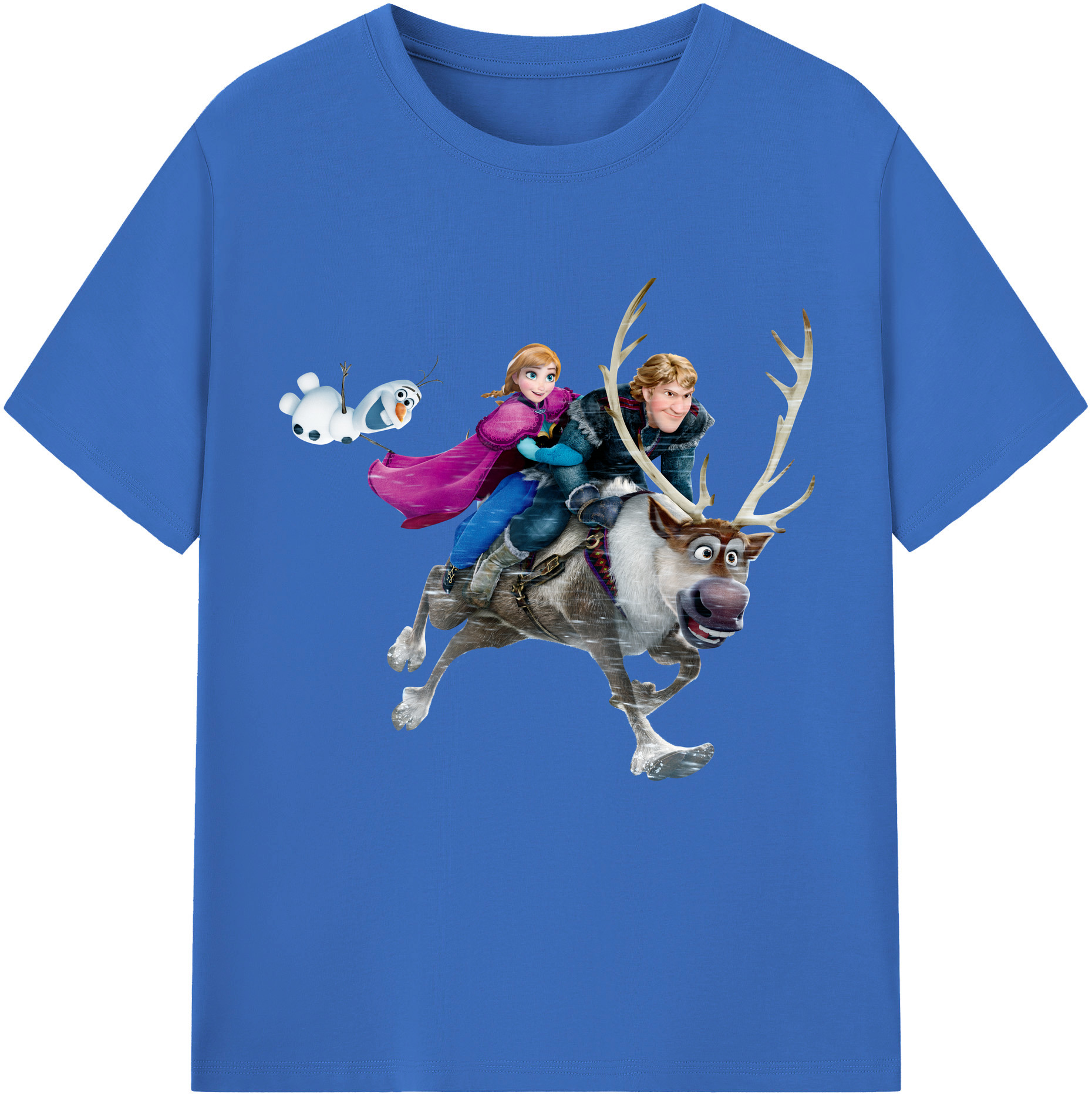 （画像用） アナと雪の女王 アンナ エルサ Frozen Anna Elsa 綿100％半袖Tシャツ（フロントプリント）