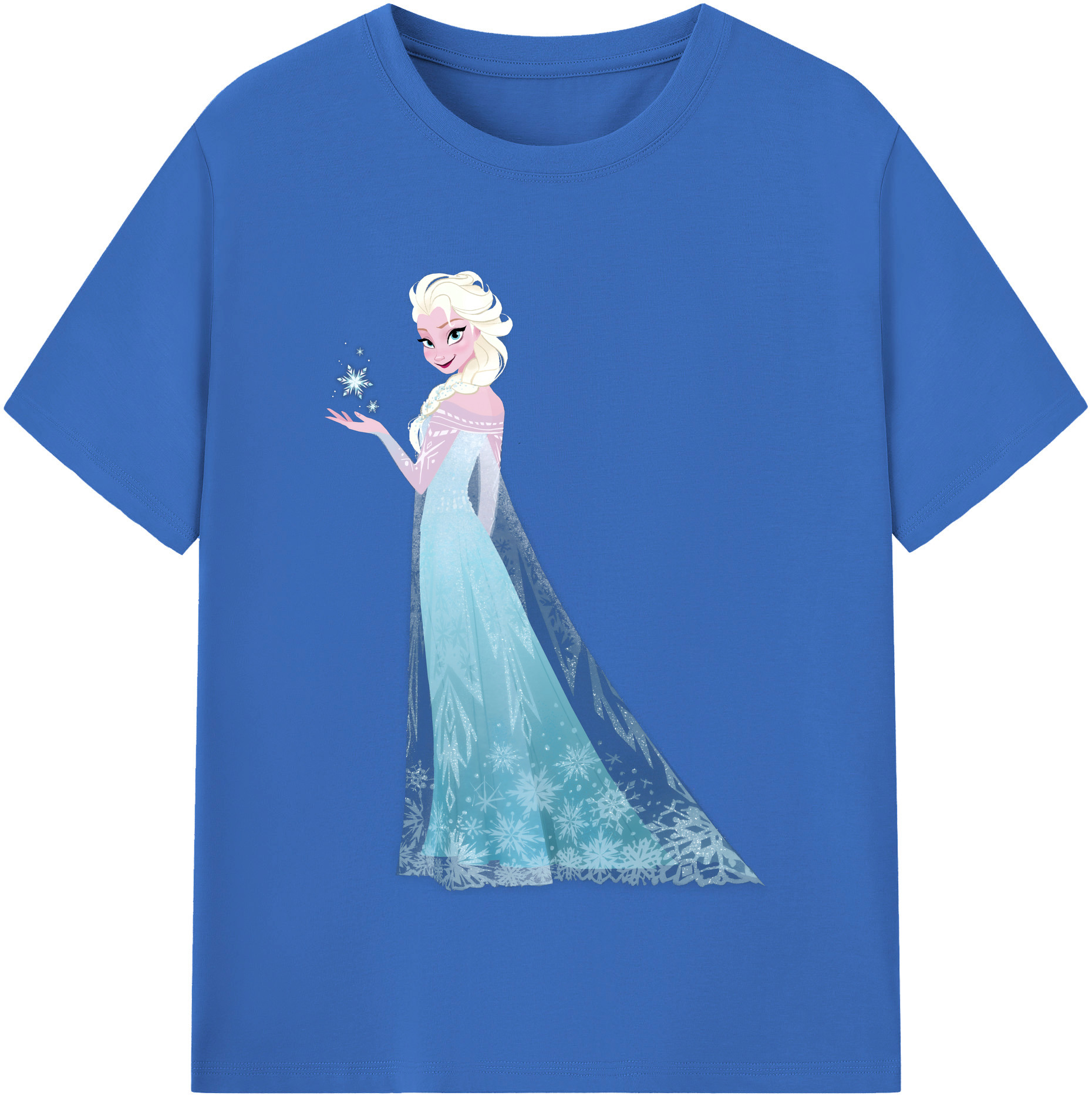 （画像用） アナと雪の女王 アンナ エルサ Frozen Anna Elsa 綿100％半袖Tシャツ（フロントプリント）