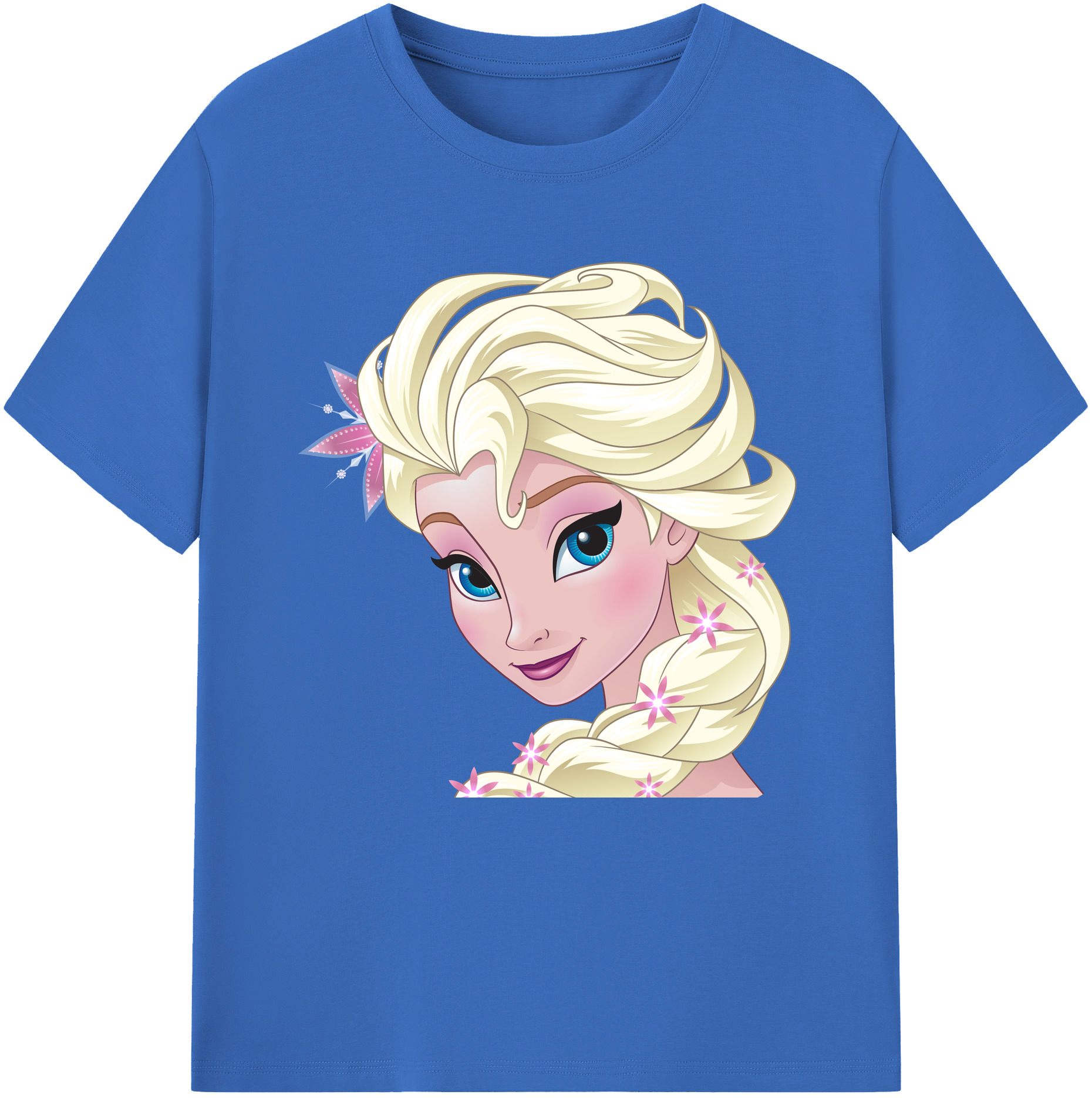 （画像用） アナと雪の女王 アンナ エルサ Frozen Anna Elsa 綿100％半袖Tシャツ（フロントプリント）