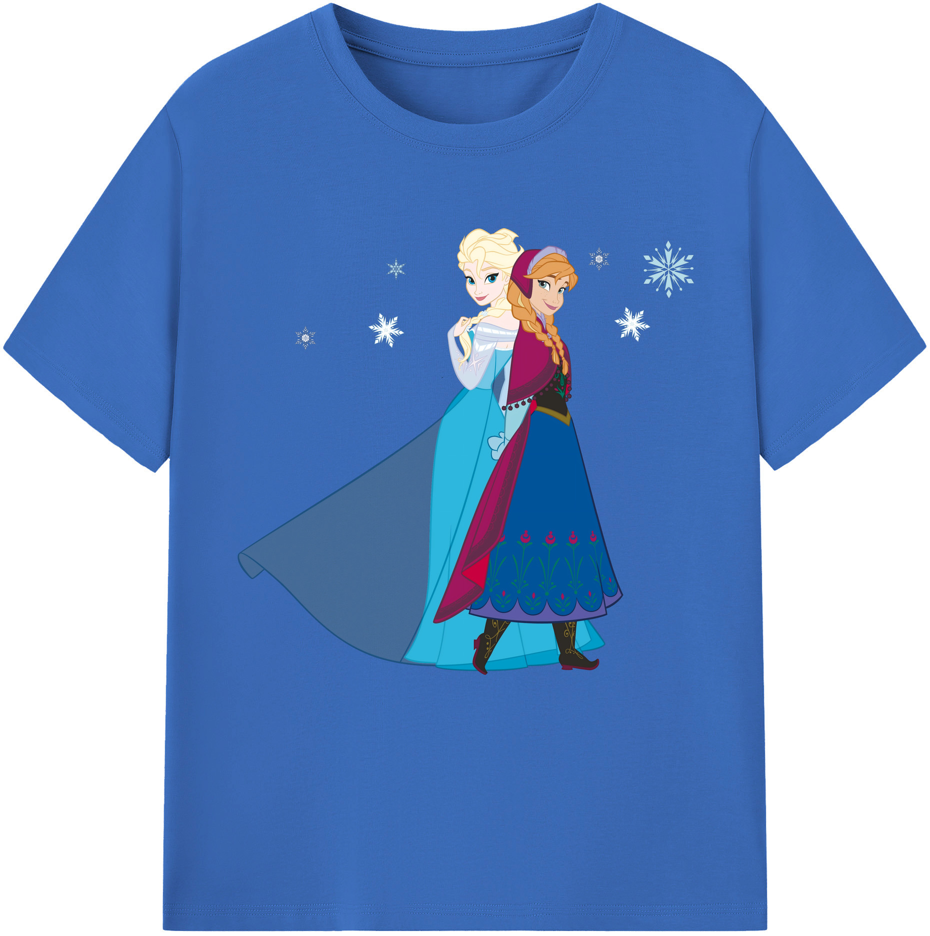 （画像用） アナと雪の女王 アンナ エルサ Frozen Anna Elsa 綿100％半袖Tシャツ（フロントプリント）
