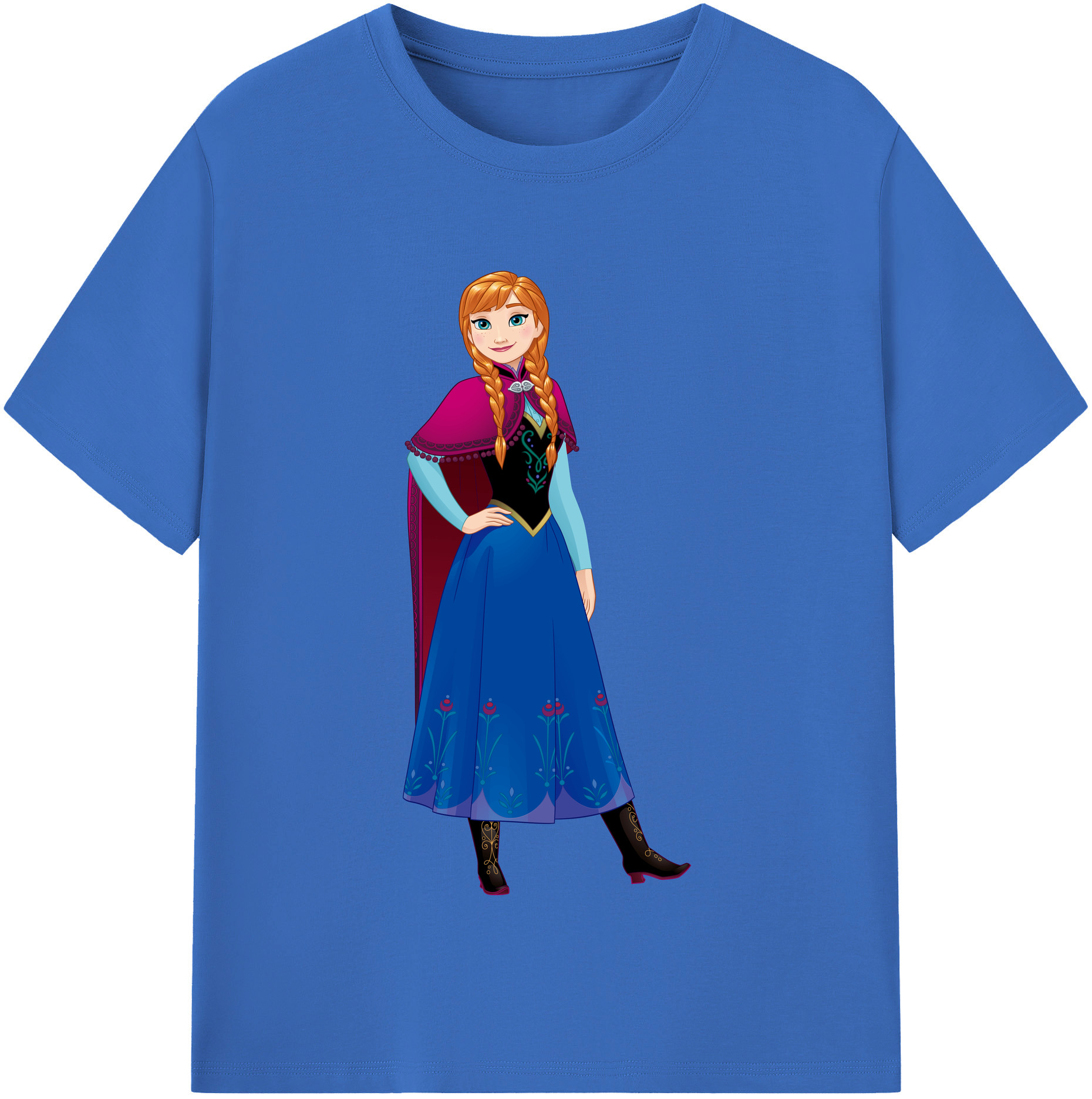 （画像用） アナと雪の女王 アンナ エルサ Frozen Anna Elsa 綿100％半袖Tシャツ（フロントプリント）