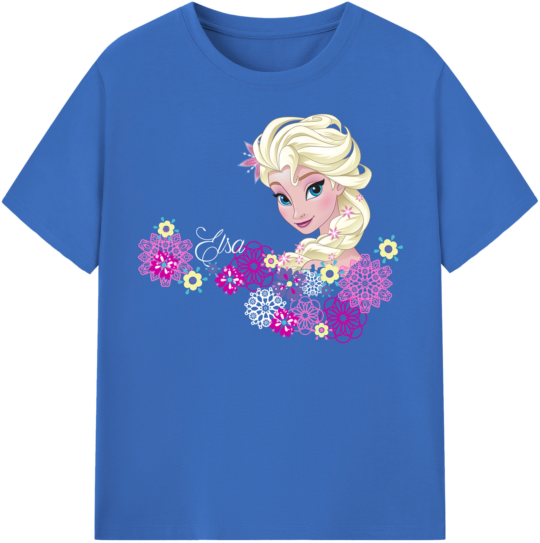（画像用） アナと雪の女王 アンナ エルサ Frozen Anna Elsa 綿100％半袖Tシャツ（フロントプリント）