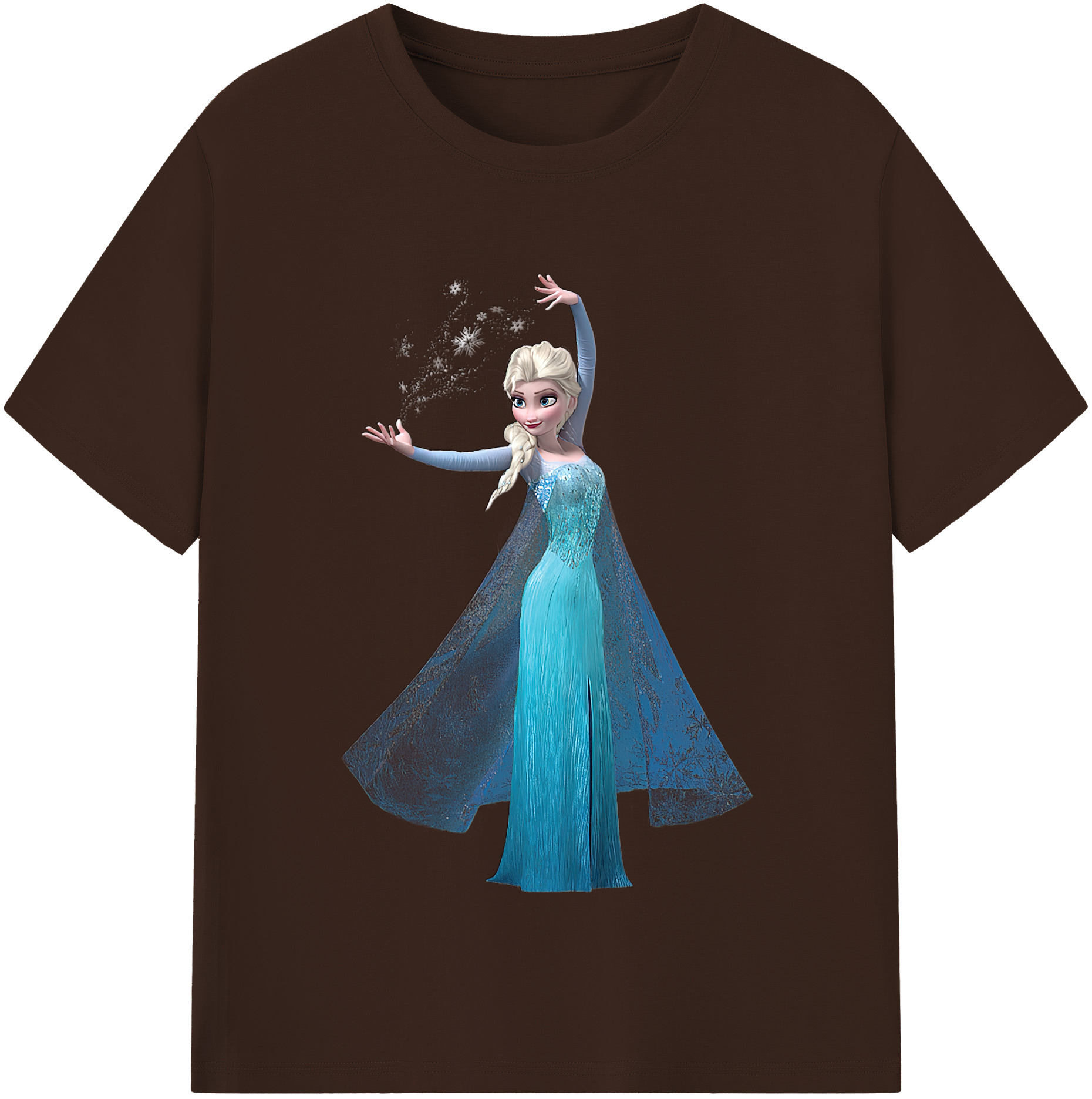 （画像用） アナと雪の女王 アンナ エルサ Frozen Anna Elsa 綿100％半袖Tシャツ（フロントプリント）