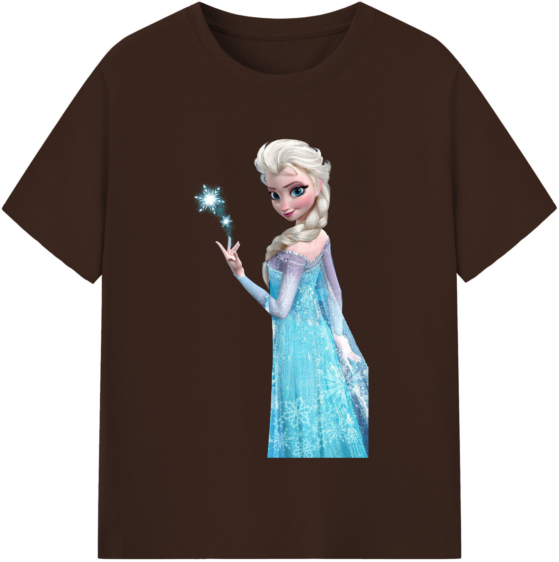 （画像用） アナと雪の女王 アンナ エルサ Frozen Anna Elsa 綿100％半袖Tシャツ（フロントプリント）