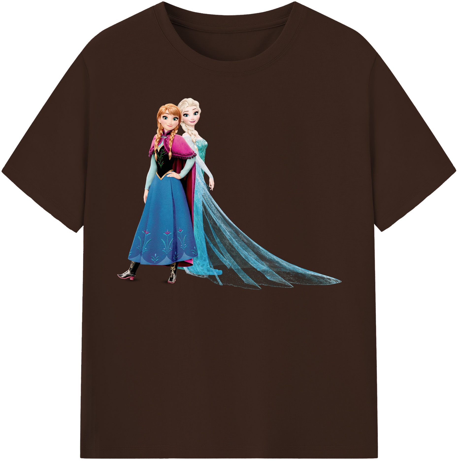 （画像用） アナと雪の女王 アンナ エルサ Frozen Anna Elsa 綿100％半袖Tシャツ（フロントプリント）