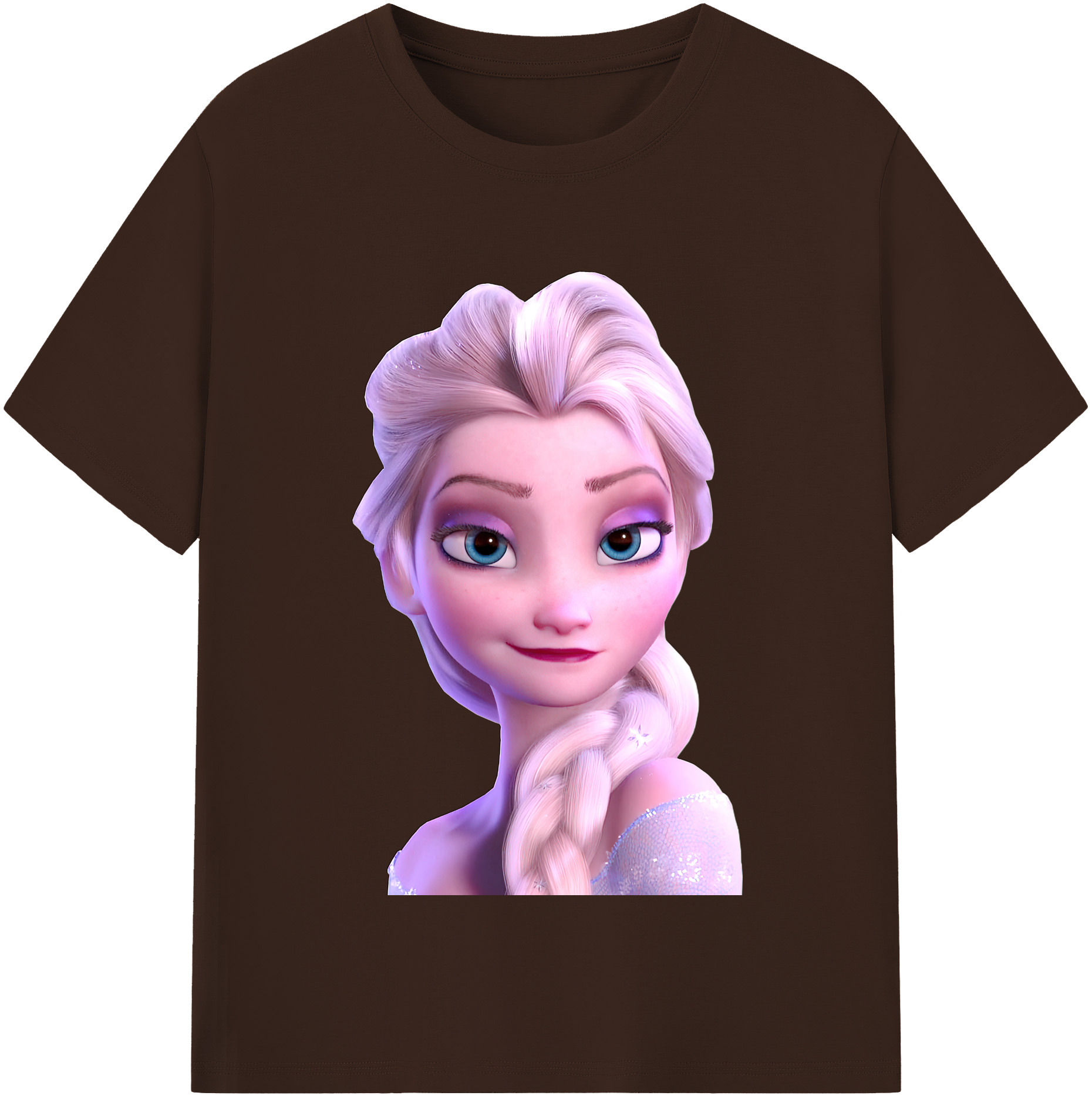 （画像用） アナと雪の女王 アンナ エルサ Frozen Anna Elsa 綿100％半袖Tシャツ（フロントプリント）