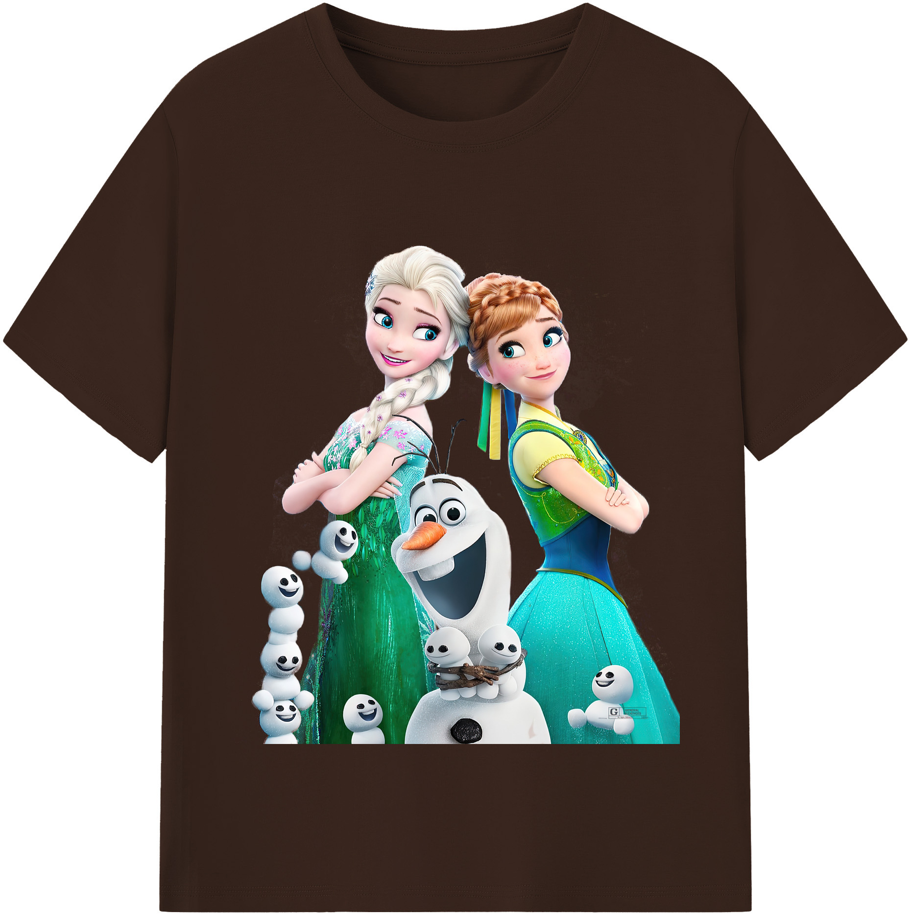 （画像用） アナと雪の女王 アンナ エルサ Frozen Anna Elsa 綿100％半袖Tシャツ（フロントプリント）
