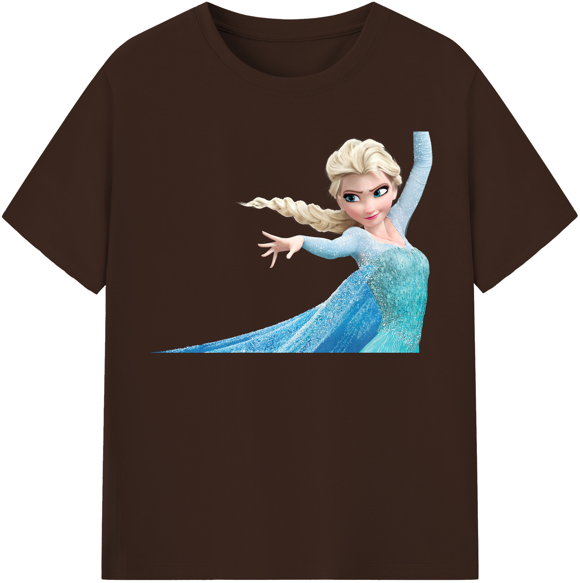 （画像用） アナと雪の女王 アンナ エルサ Frozen Anna Elsa 綿100％半袖Tシャツ（フロントプリント）