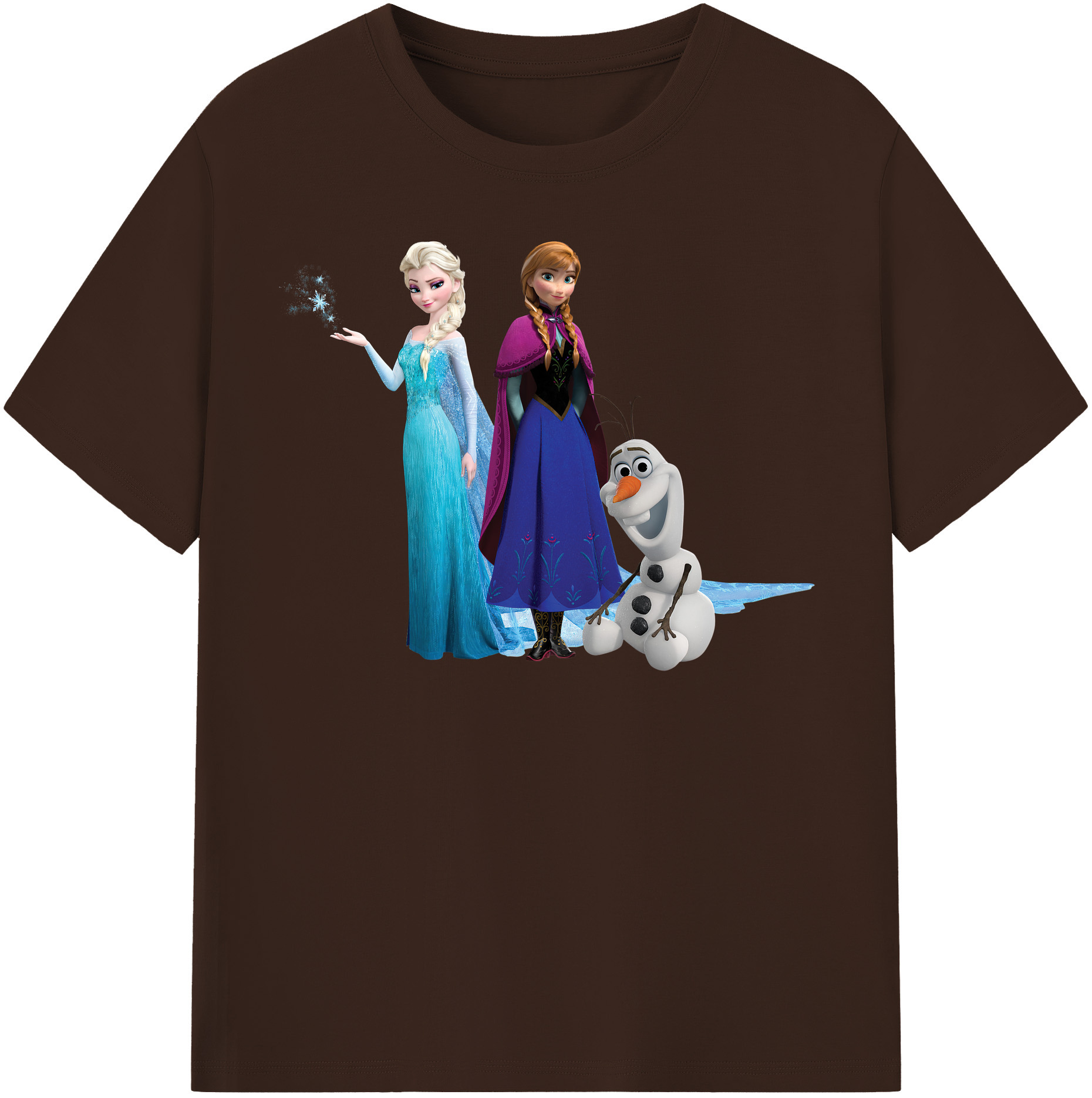 （画像用） アナと雪の女王 アンナ エルサ Frozen Anna Elsa 綿100％半袖Tシャツ（フロントプリント）