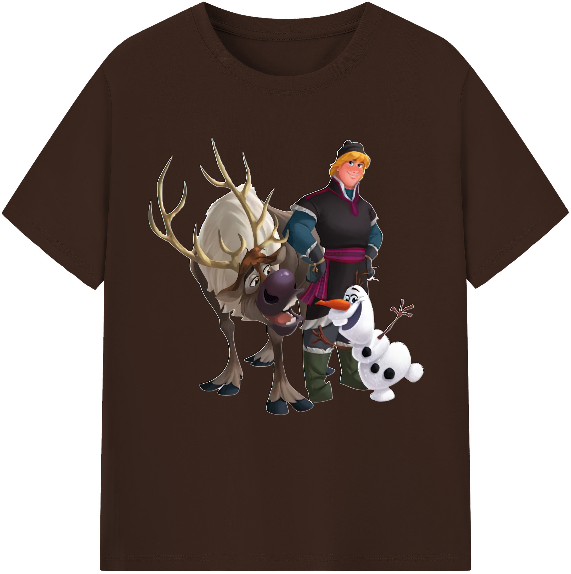（画像用） アナと雪の女王 アンナ エルサ Frozen Anna Elsa 綿100％半袖Tシャツ（フロントプリント）
